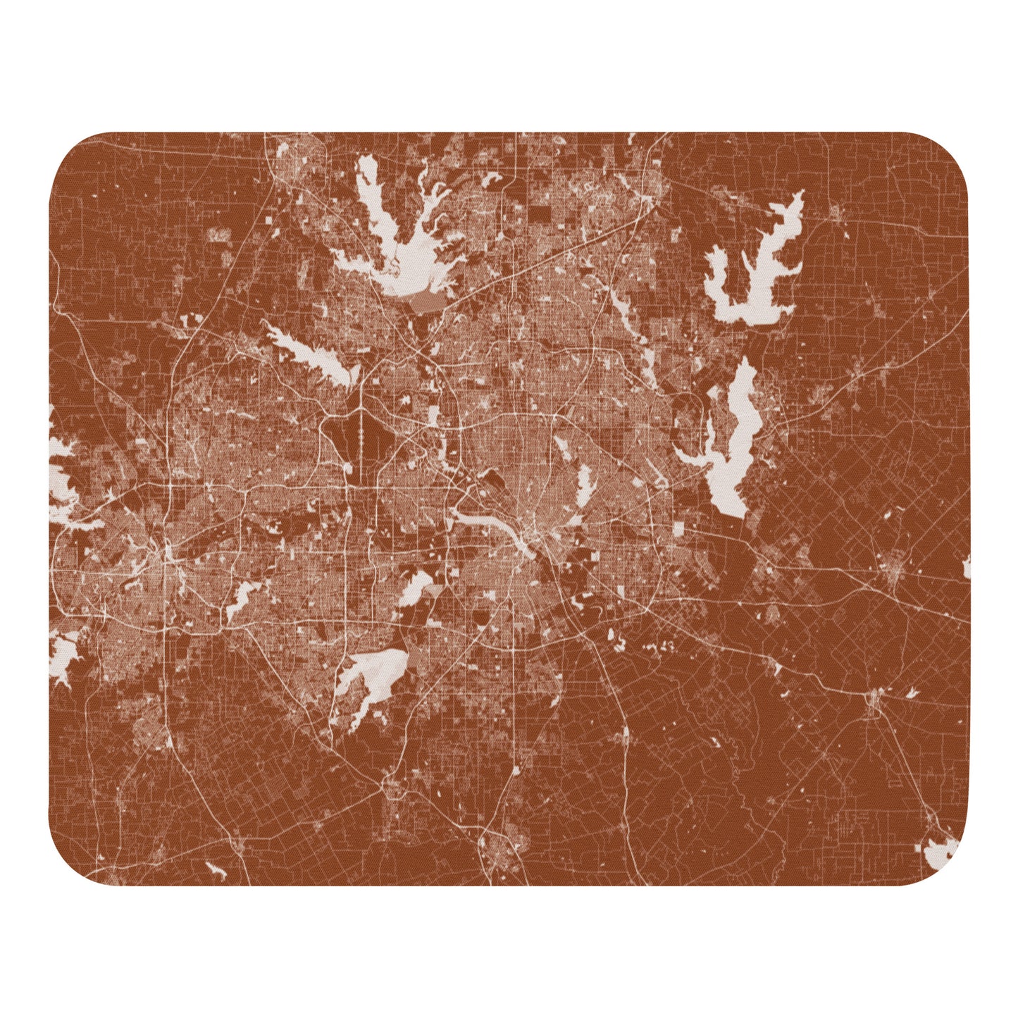 Dallas Brown and White Map Mouse Pad