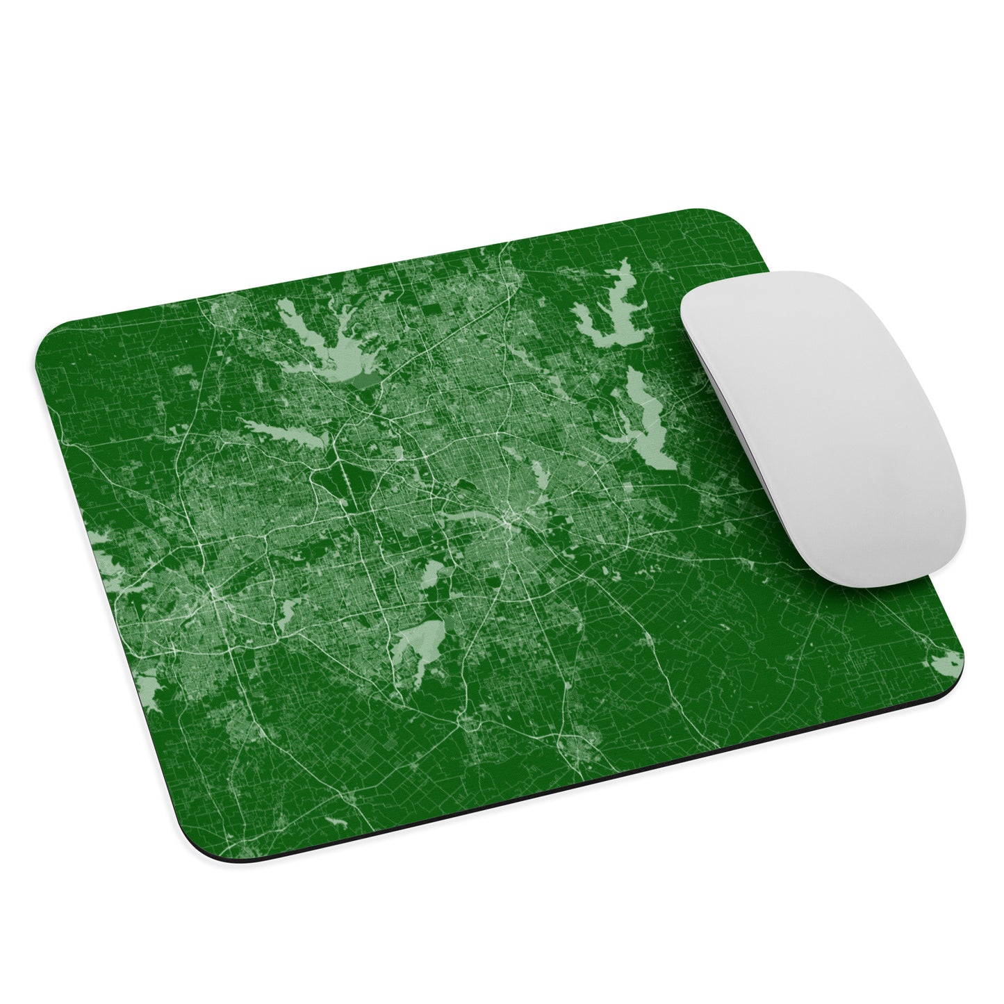 Dallas Green and White Map Mouse Pad