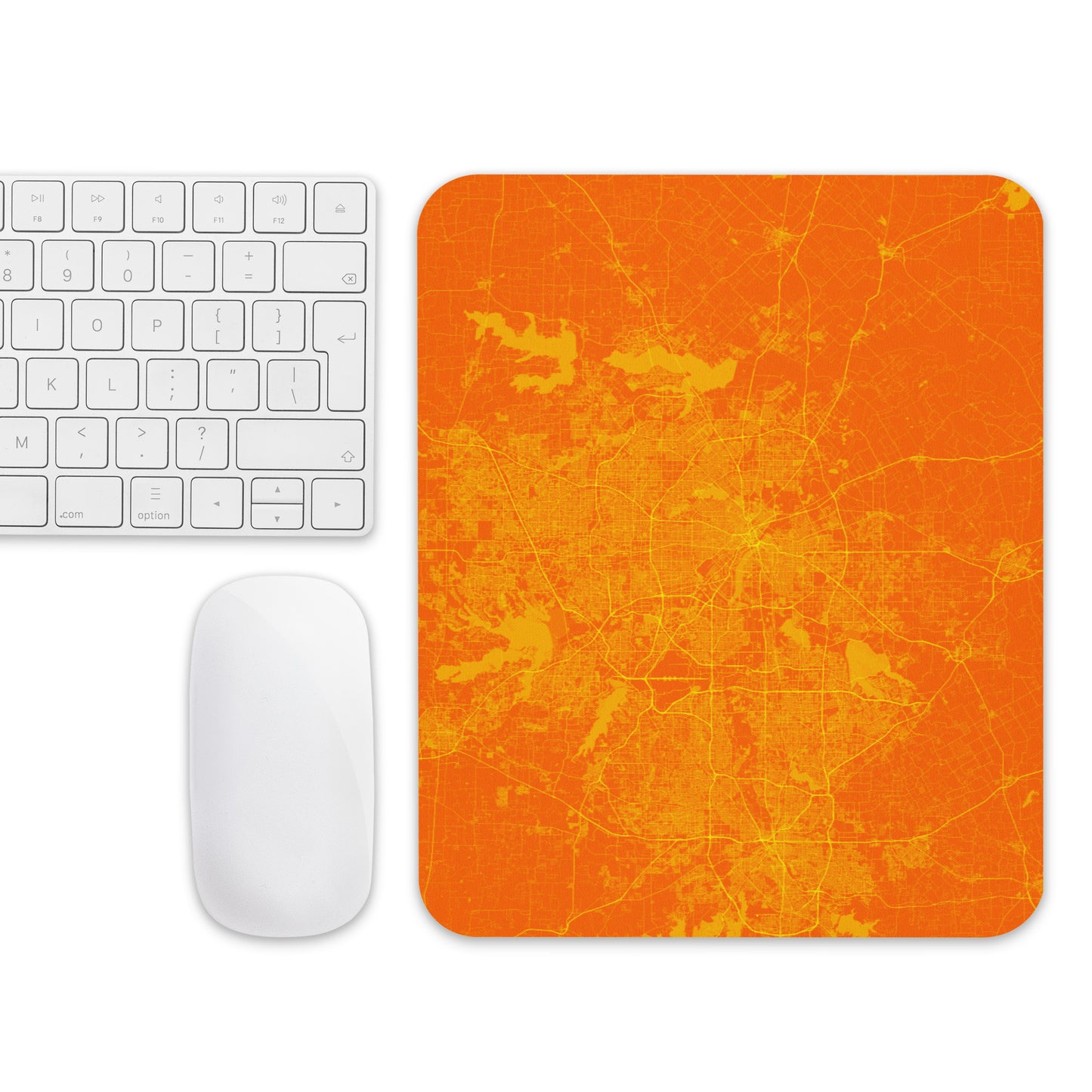 Dallas Orange and Yellow Map Mouse Pad