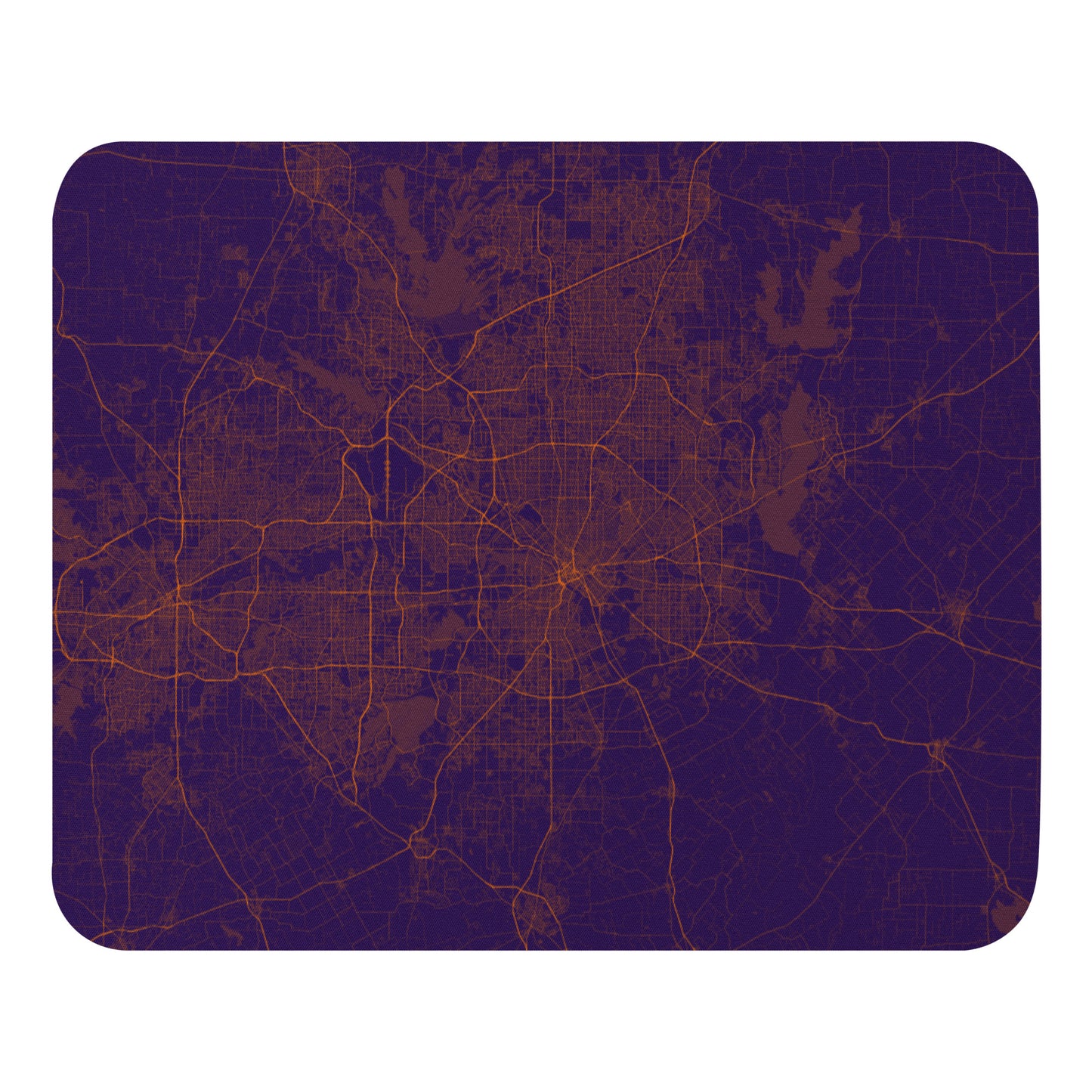 Dallas Purple and Orange Map Mouse Pad