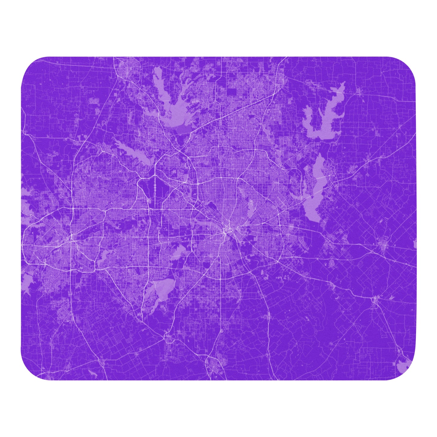 Dallas Purple and White Map Mouse Pad