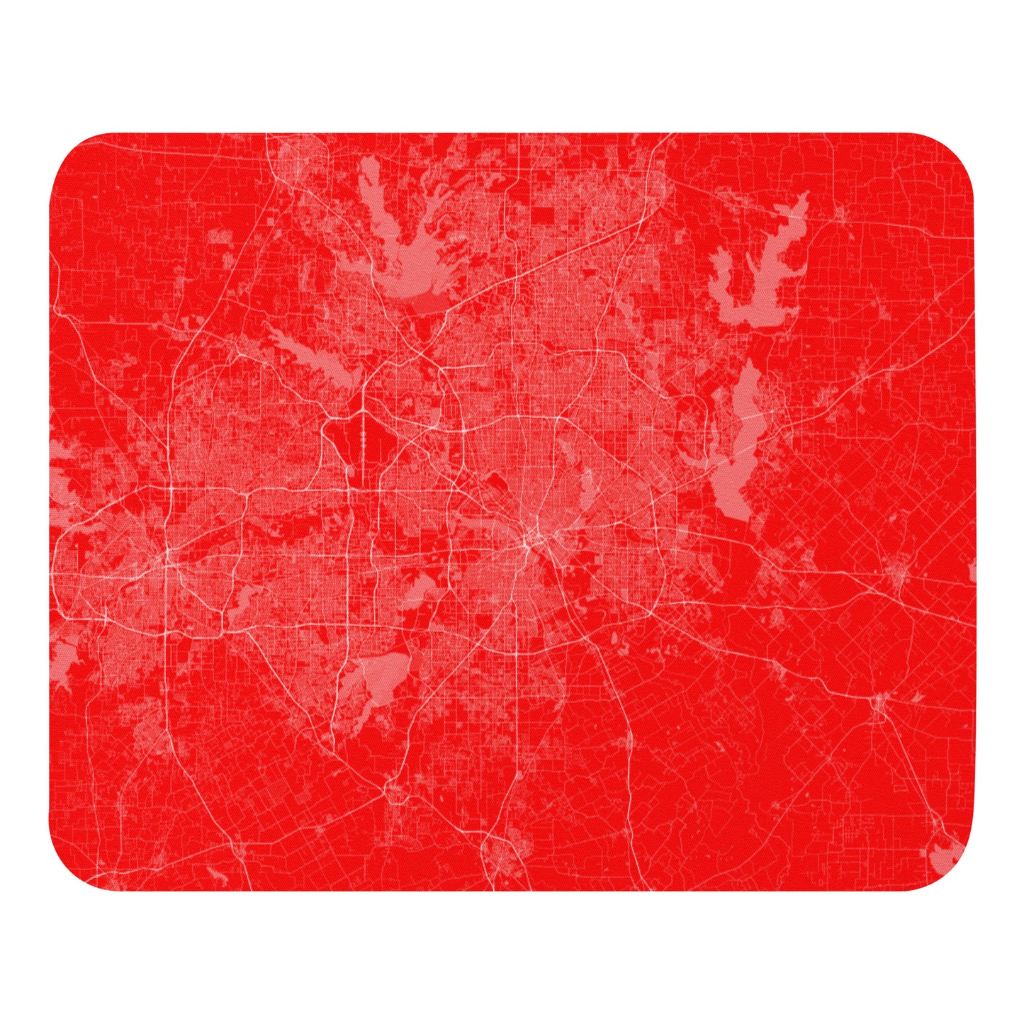 Dallas Red and White Map Mouse Pad