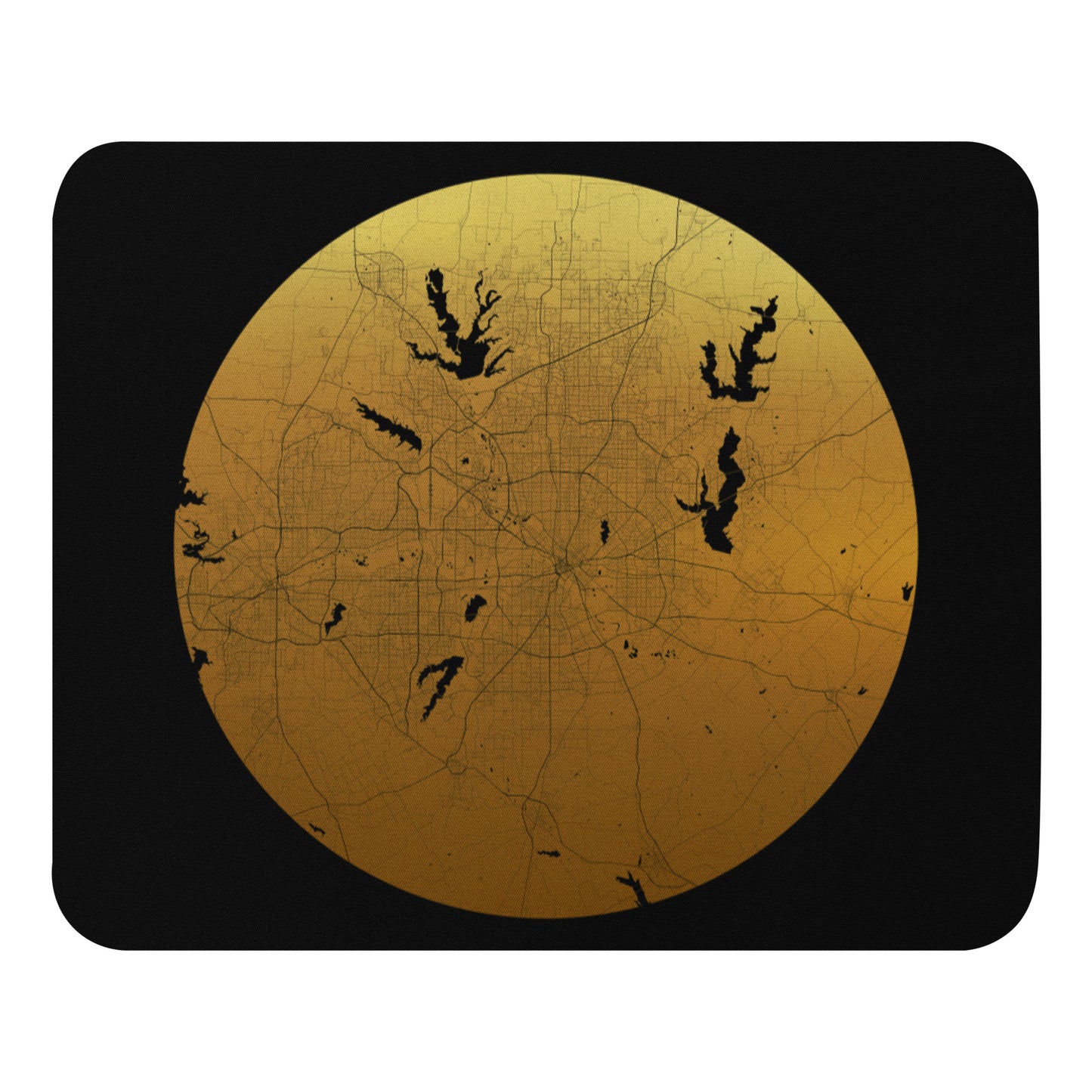 Dallas Gold on Black Map Mouse Pad