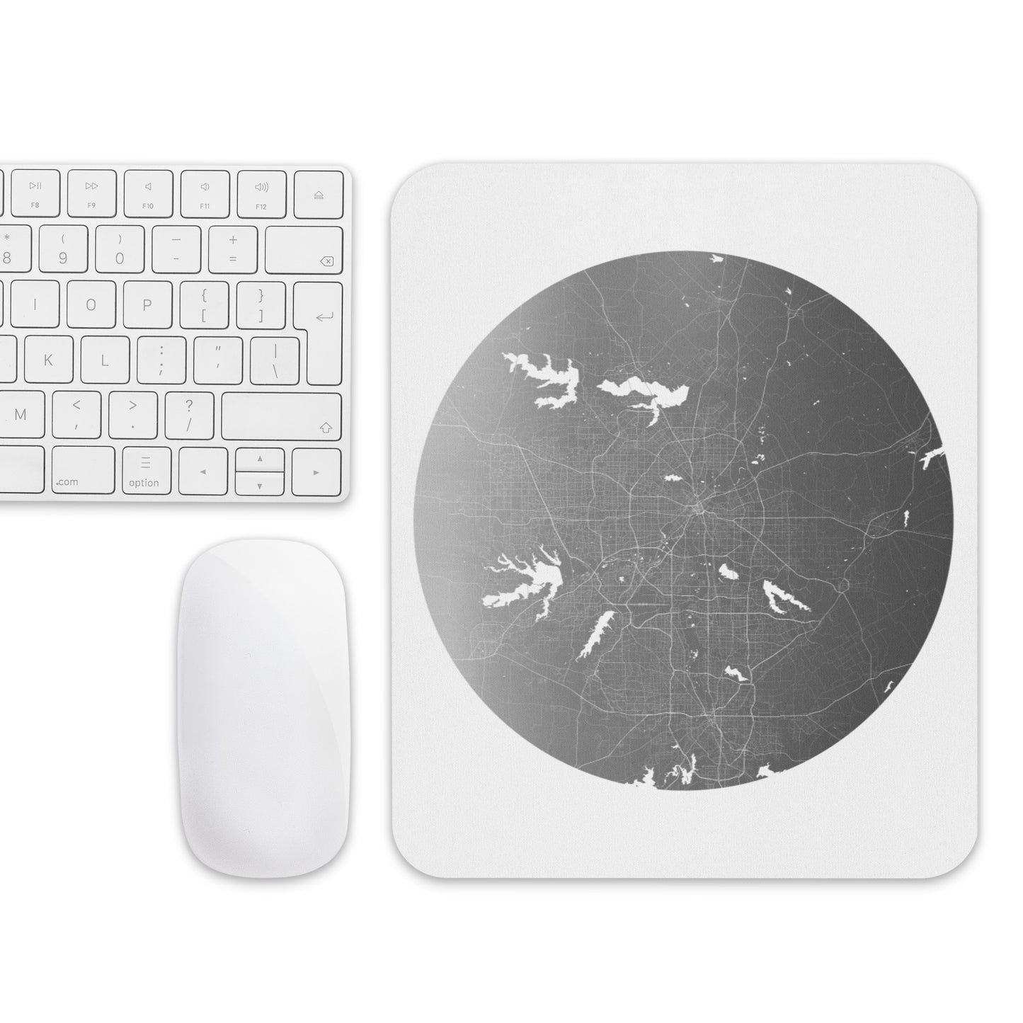 Dallas Silver on White Map Mouse Pad