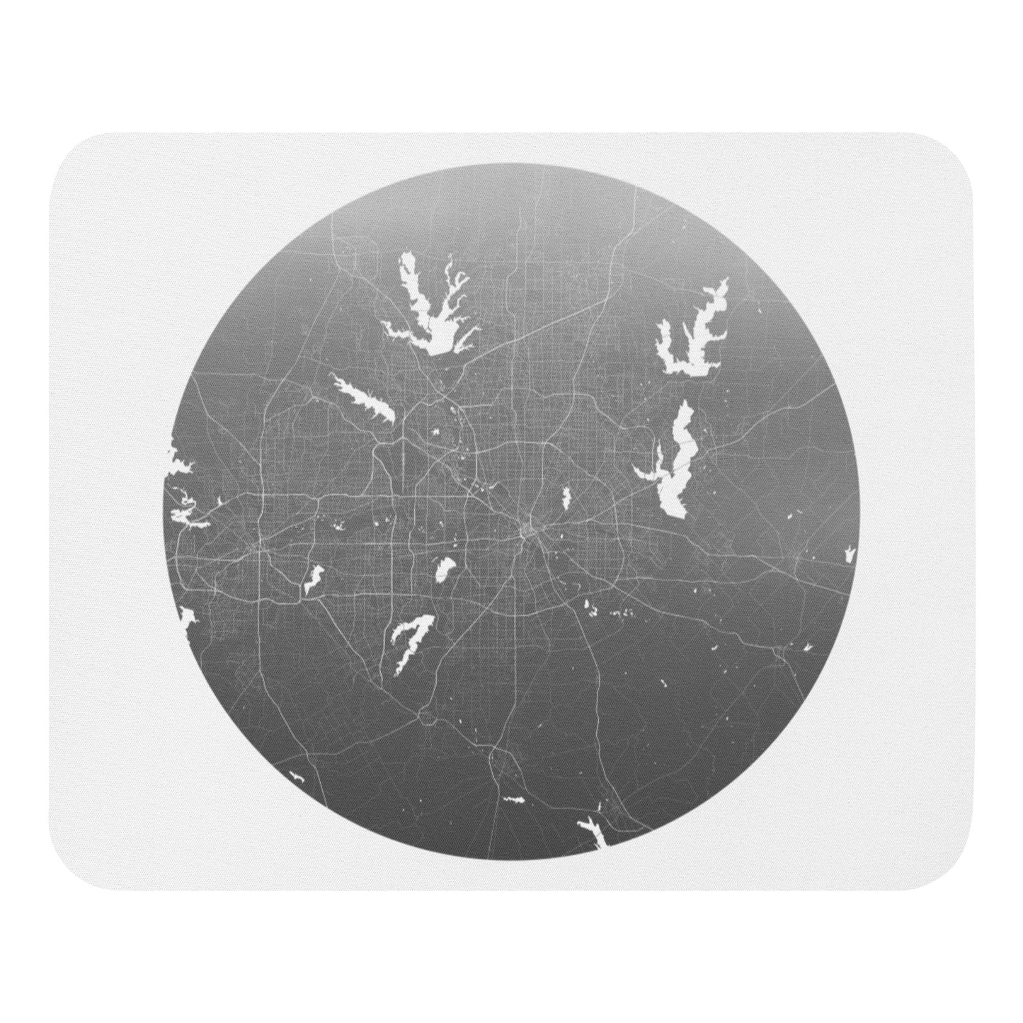 Dallas Silver on White Map Mouse Pad