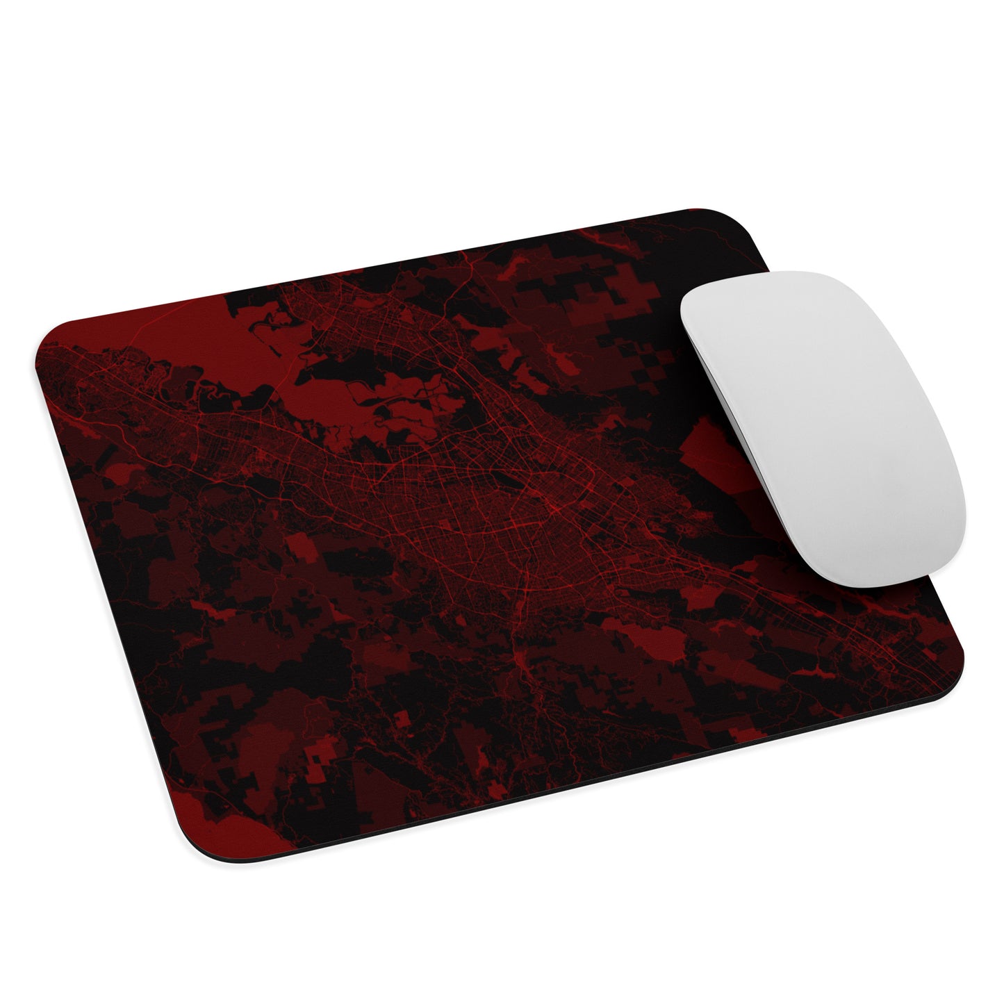 San Jose Black and Red Map Mouse Pad