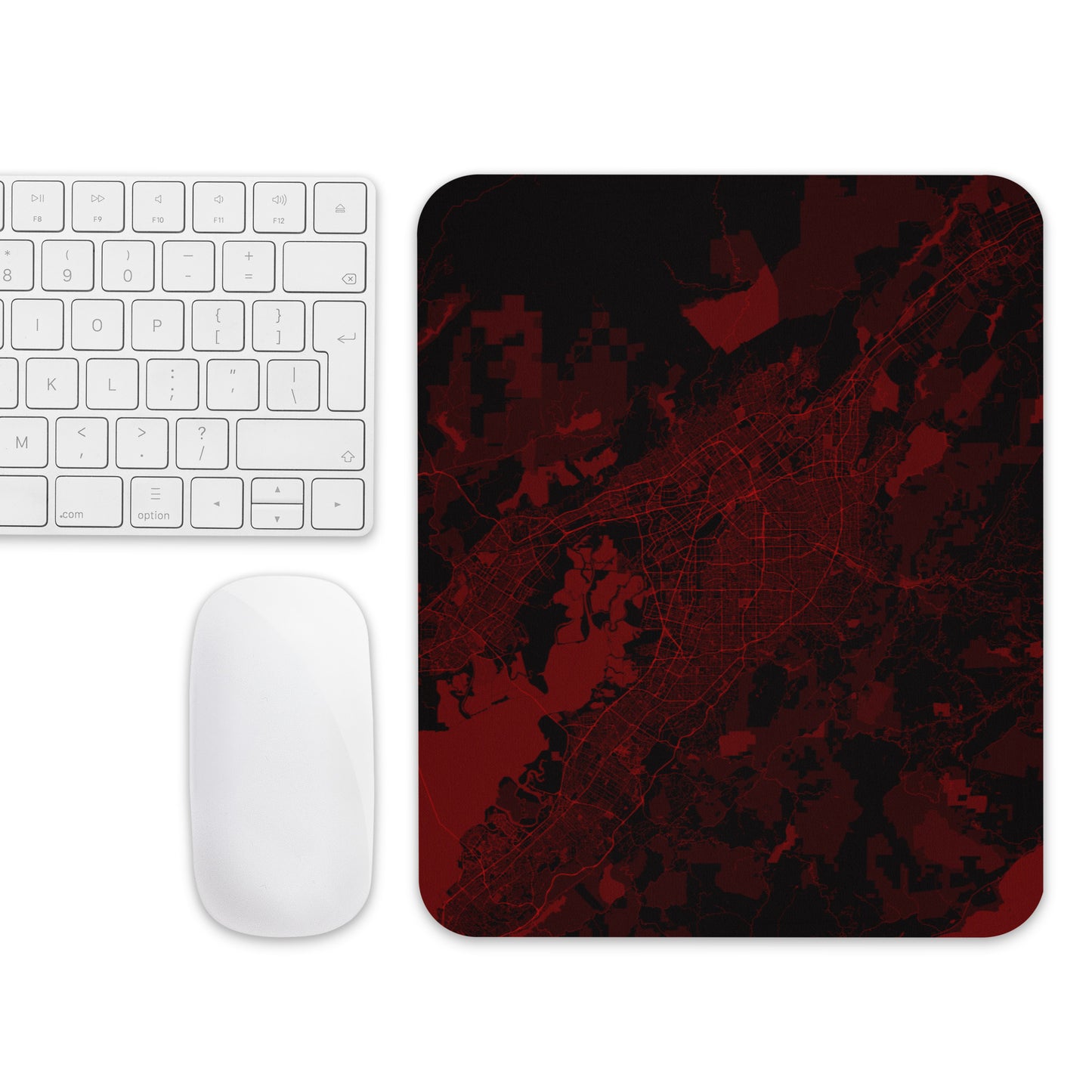 San Jose Black and Red Map Mouse Pad