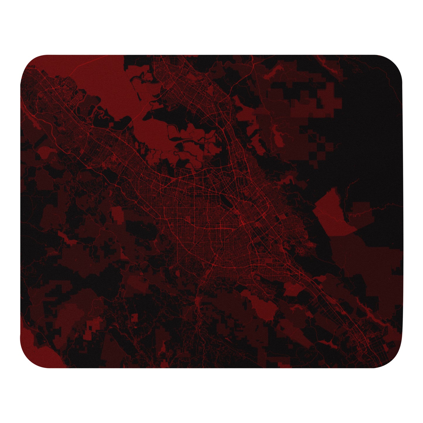 San Jose Black and Red Map Mouse Pad
