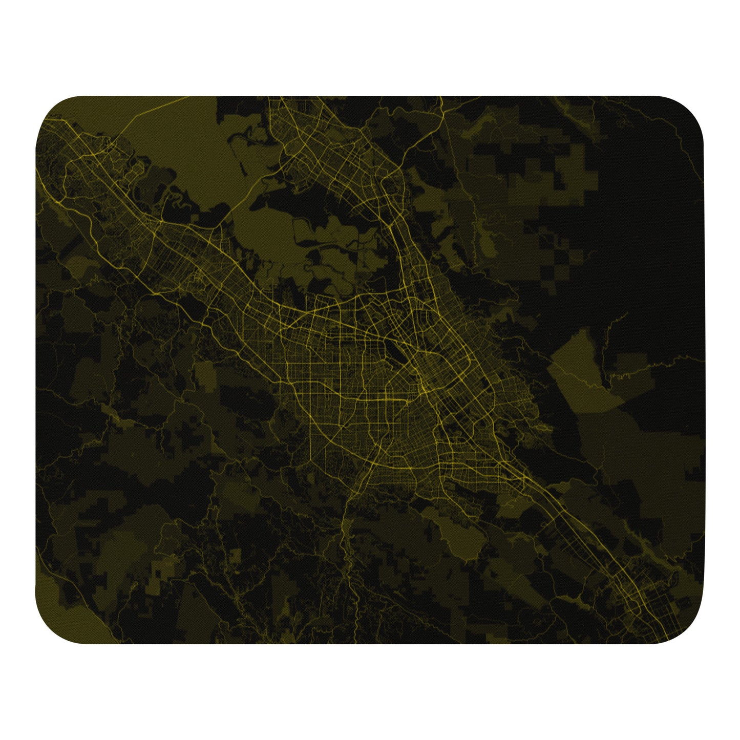 San Jose Black and Yellow Map Mouse Pad