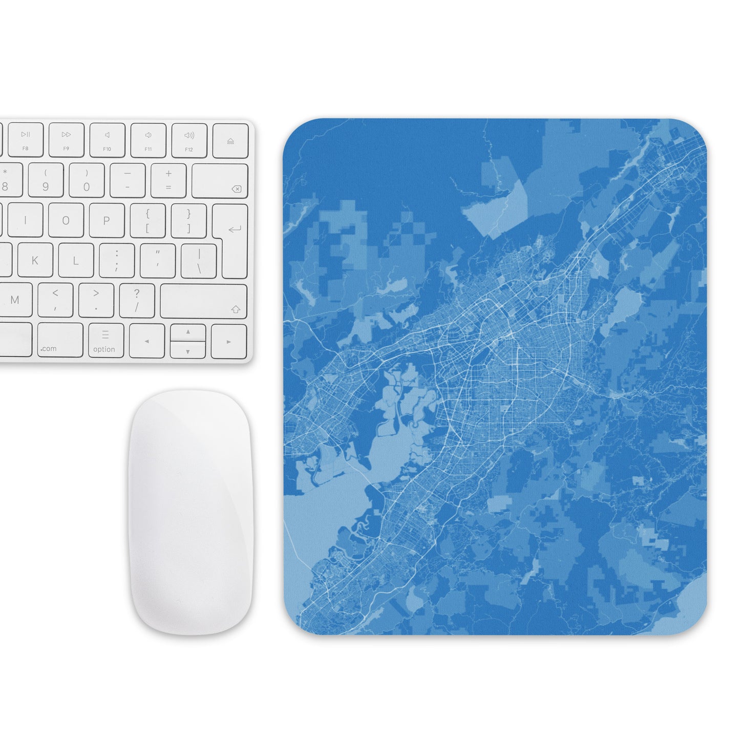 San Jose Blue and White Map Mouse Pad