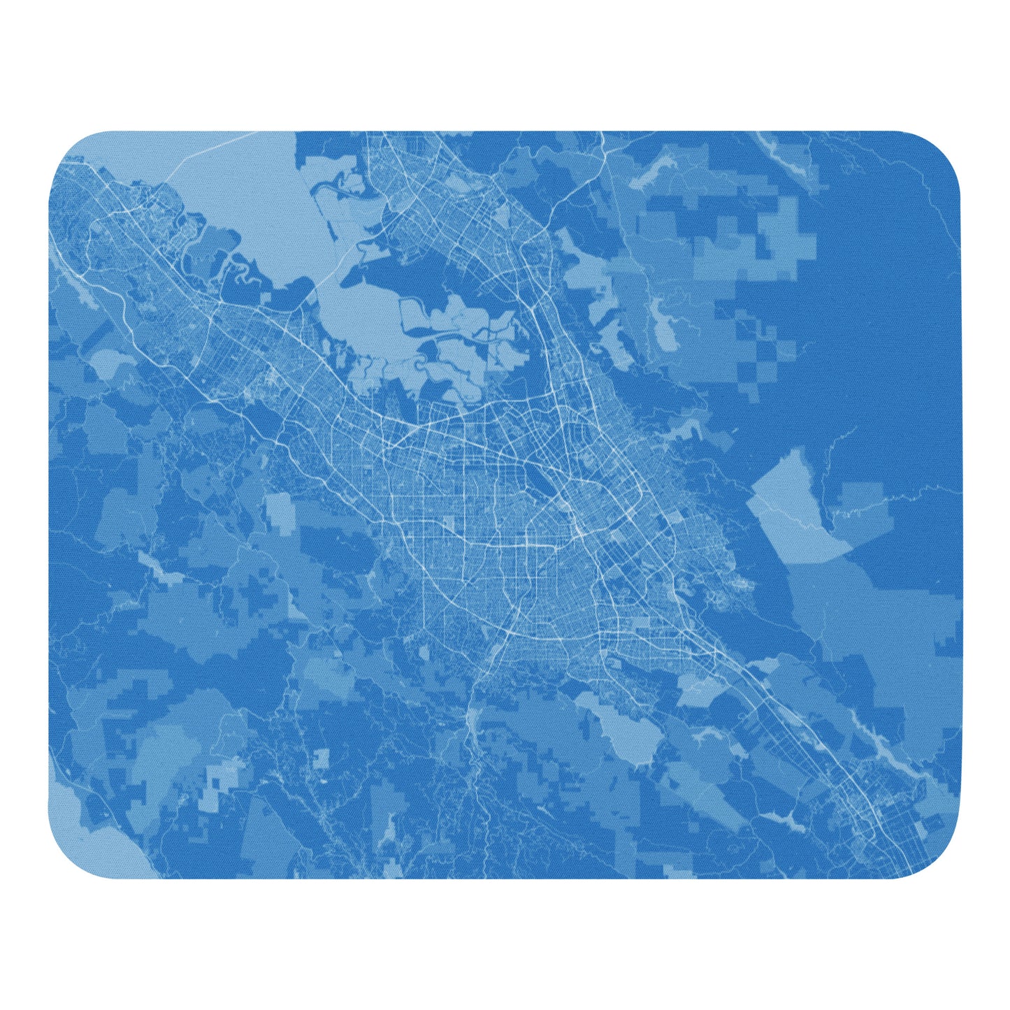 San Jose Blue and White Map Mouse Pad