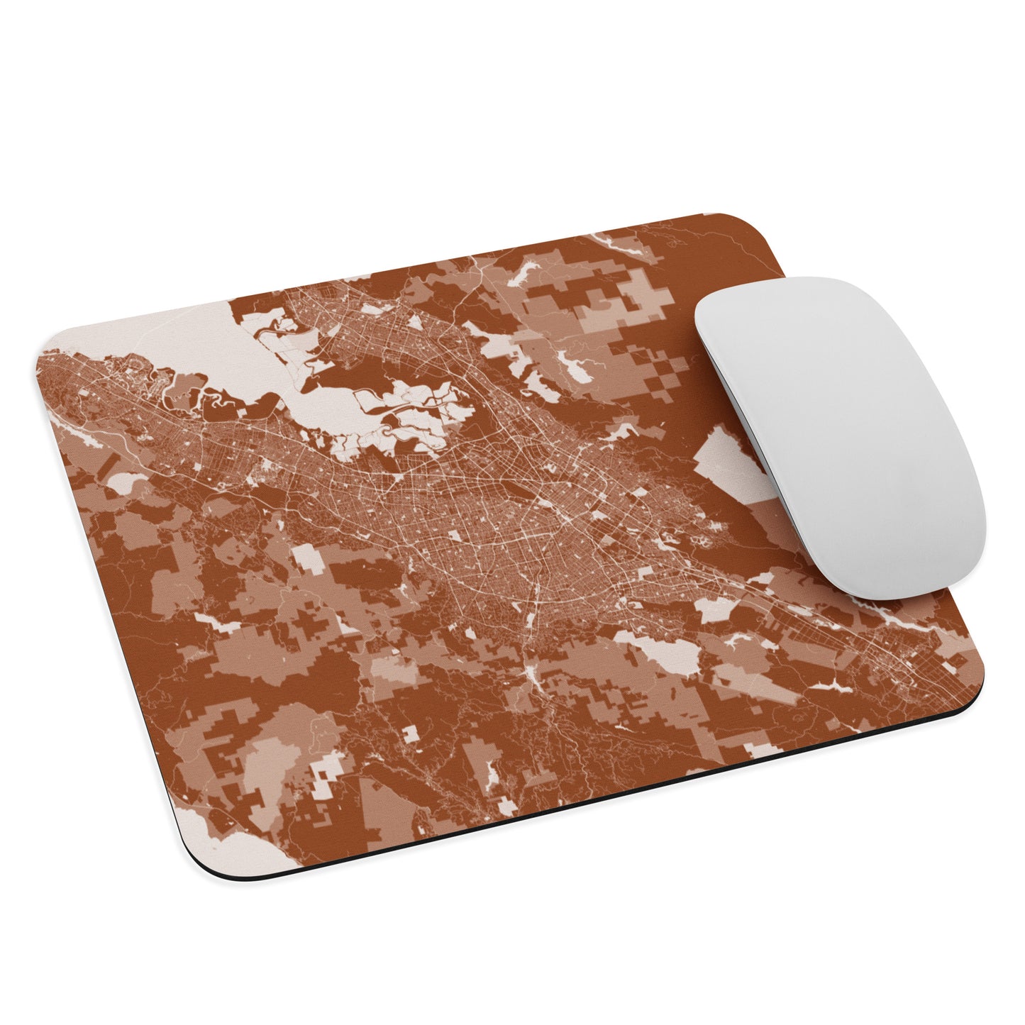 San Jose Brown and White Map Mouse Pad