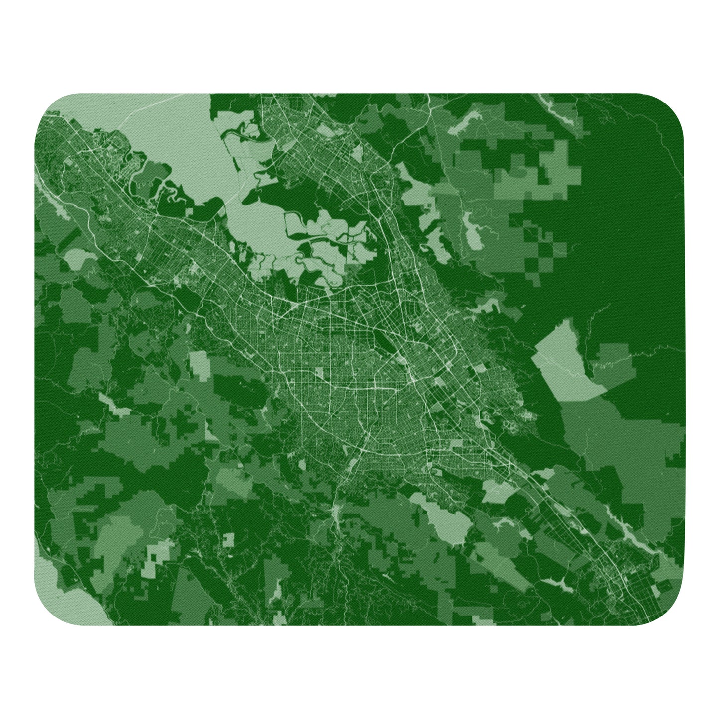San Jose Green and White Map Mouse Pad