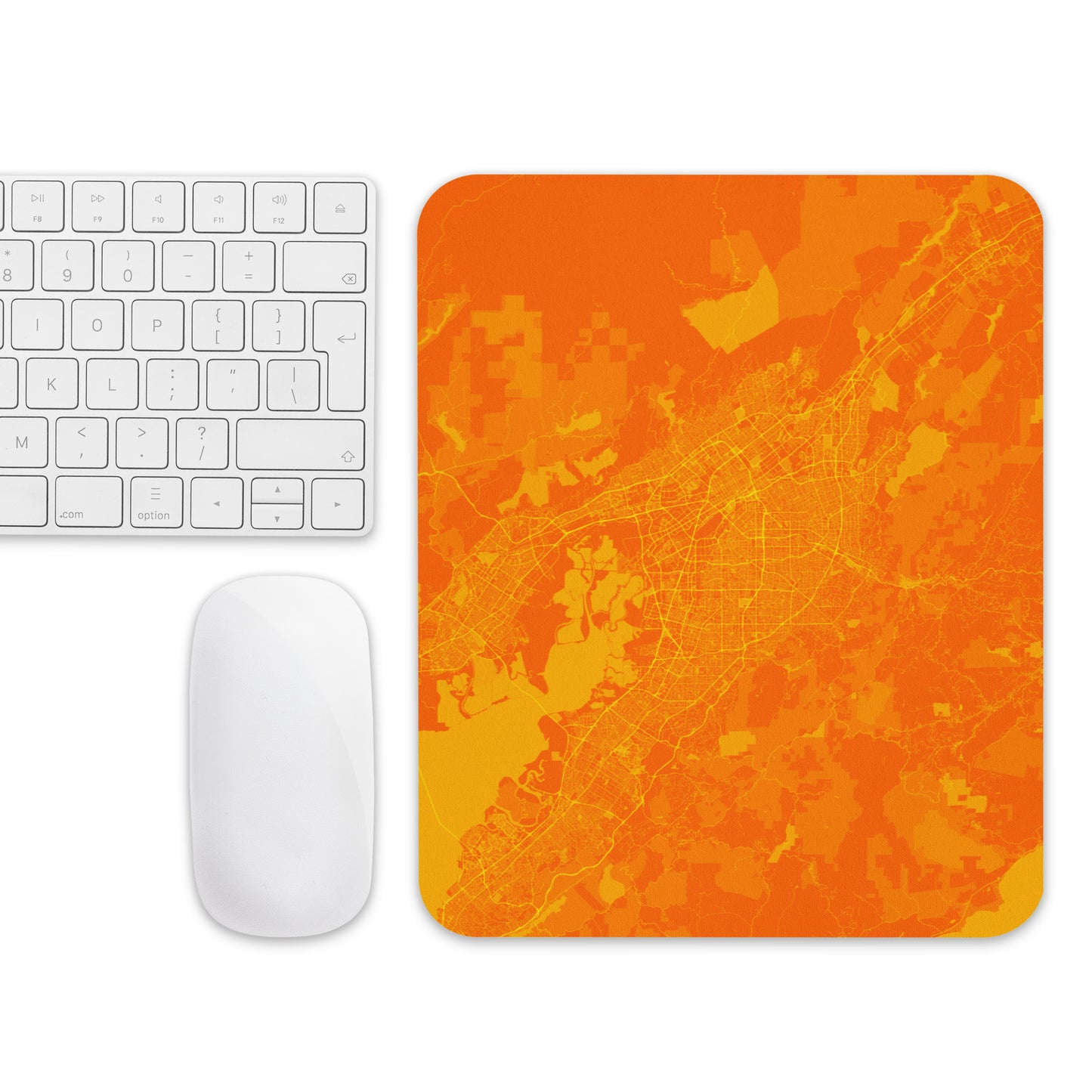 San Jose Orange and Yellow Map Mouse Pad