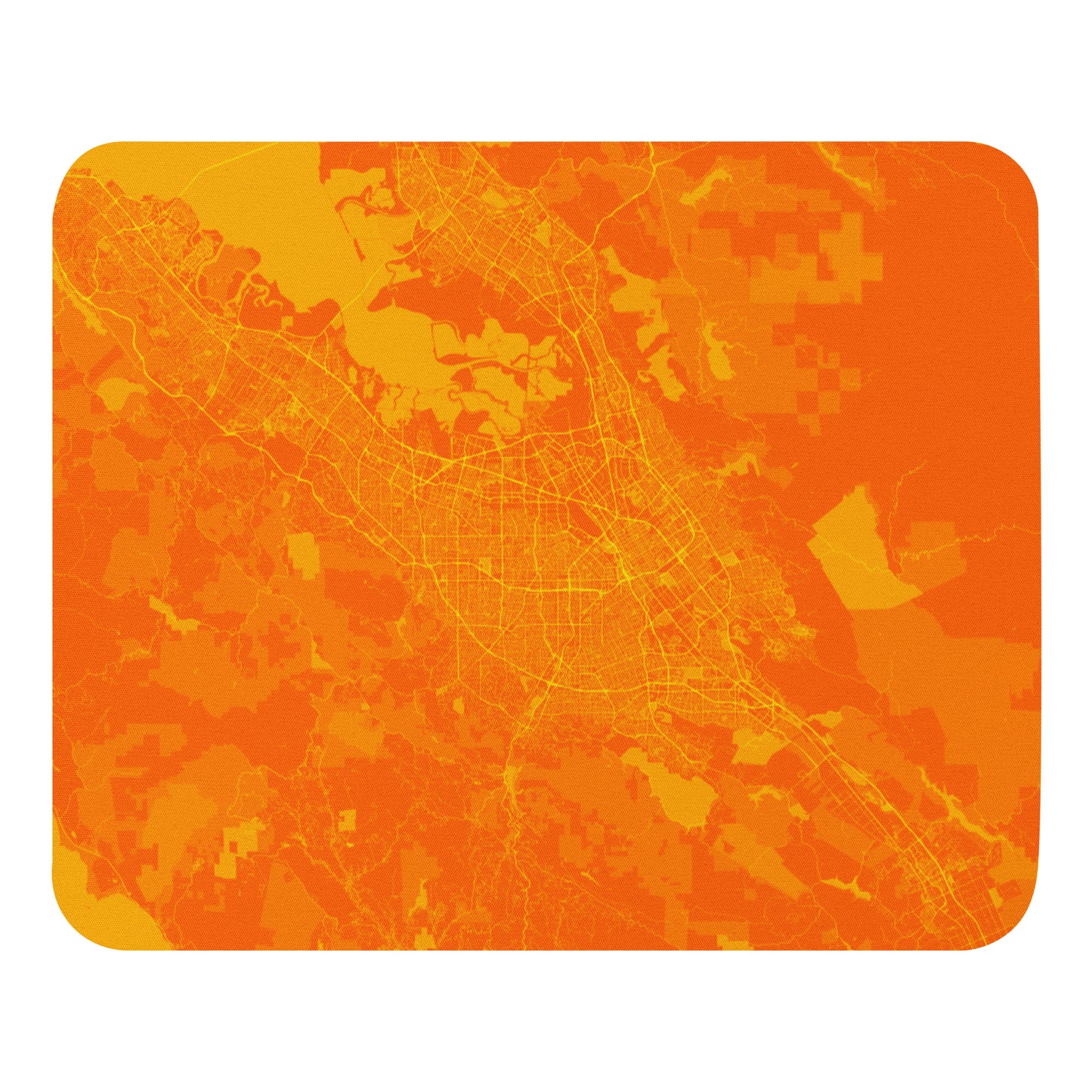 San Jose Orange and Yellow Map Mouse Pad
