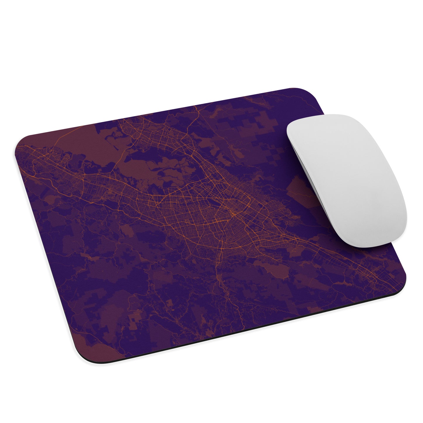 San Jose Purple and Orange Map Mouse Pad