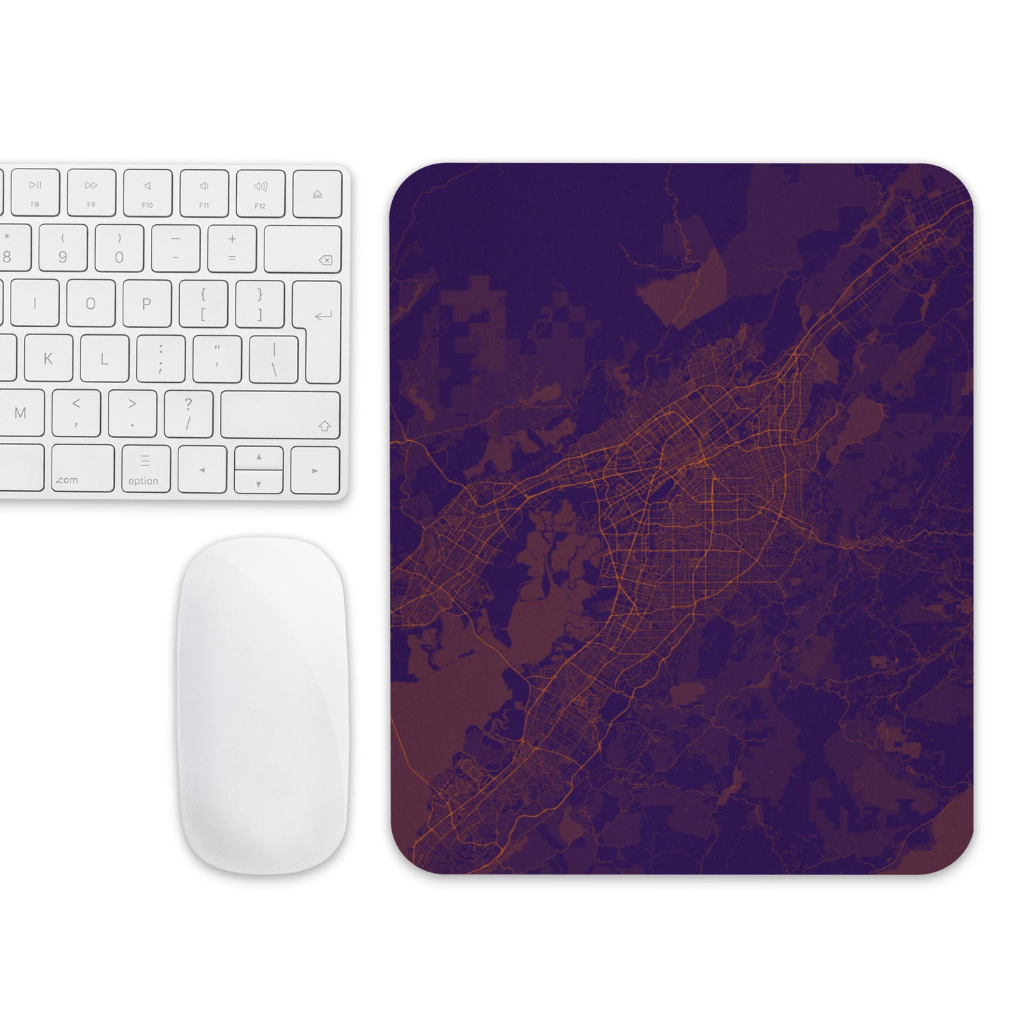 San Jose Purple and Orange Map Mouse Pad