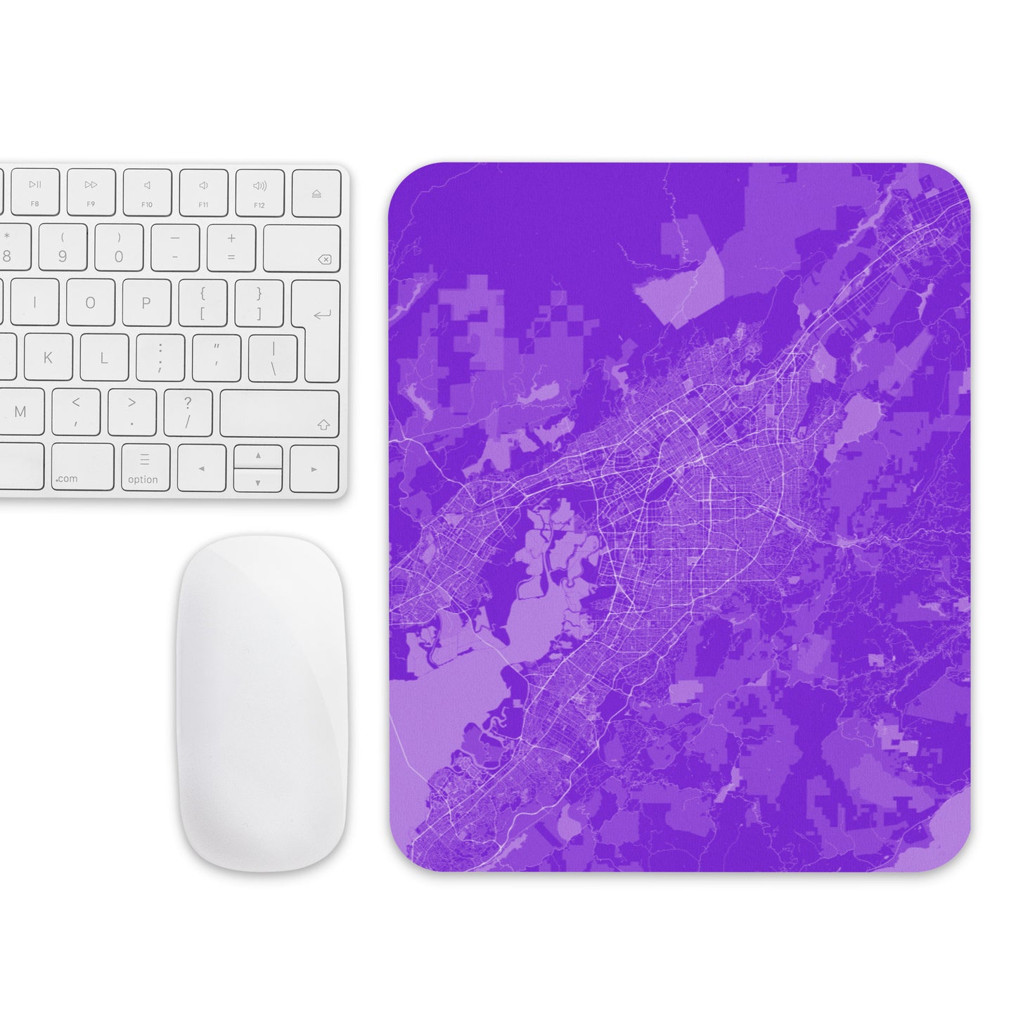 San Jose Purple and White Map Mouse Pad