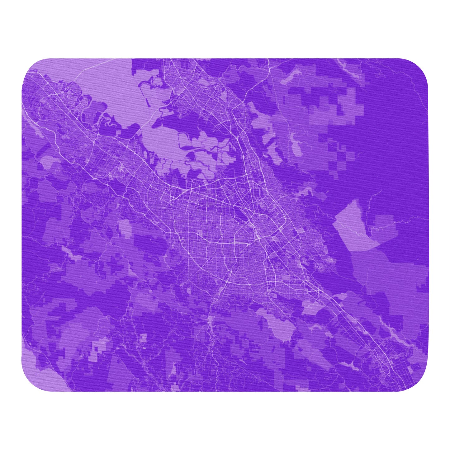 San Jose Purple and White Map Mouse Pad
