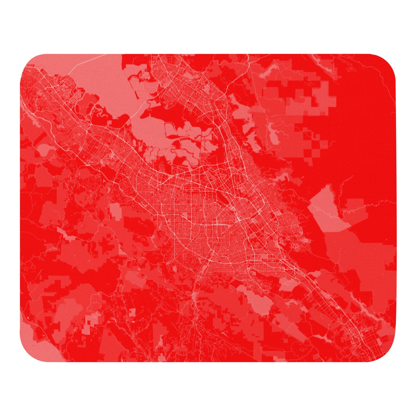 San Jose Red and White Map Mouse Pad