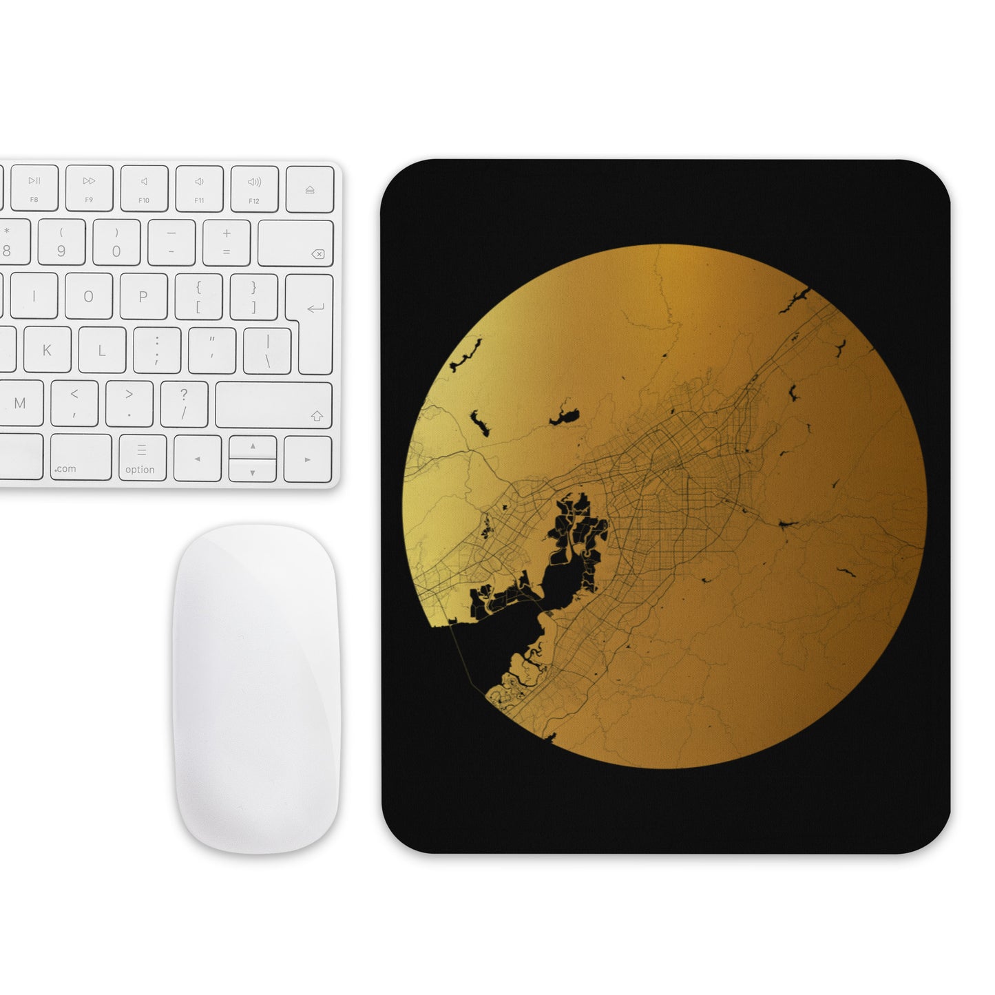 San Jose Gold on Black Map Mouse Pad