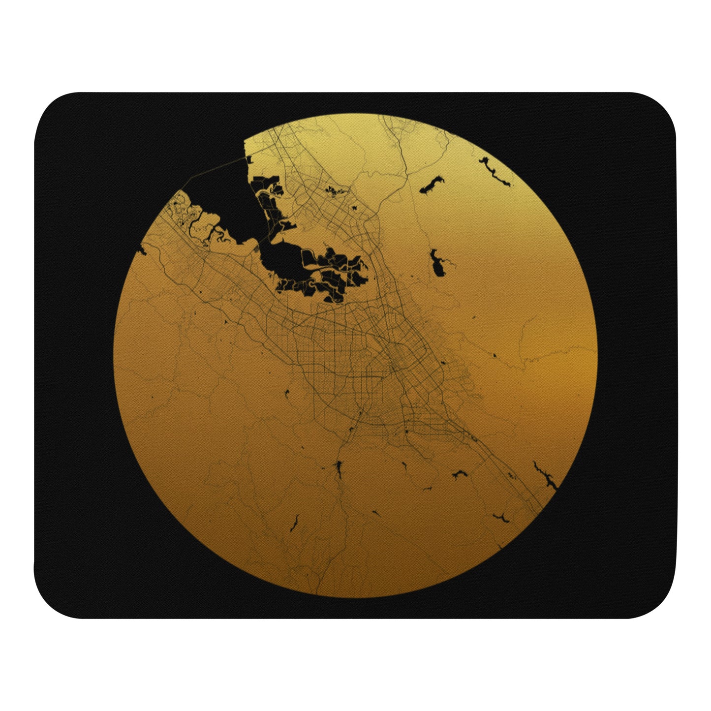 San Jose Gold on Black Map Mouse Pad