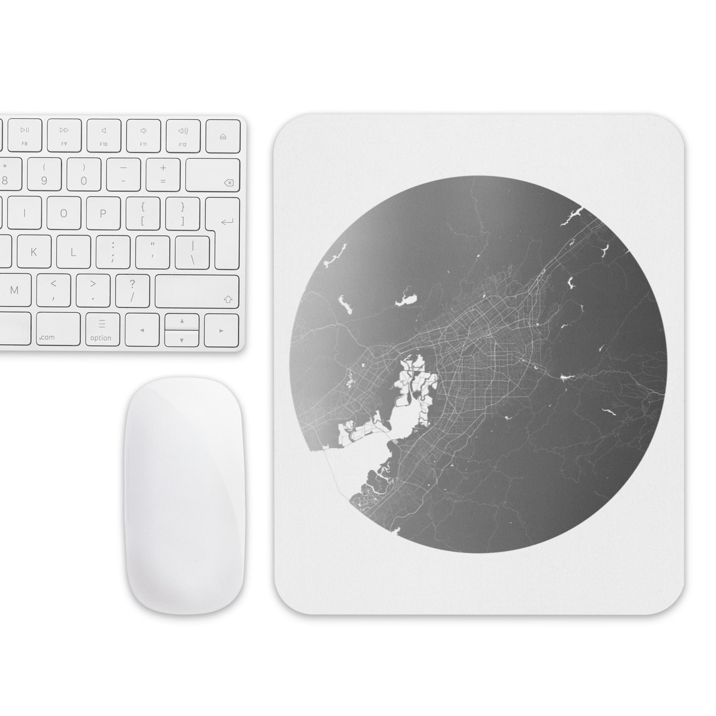 San Jose Silver on White Map Mouse Pad