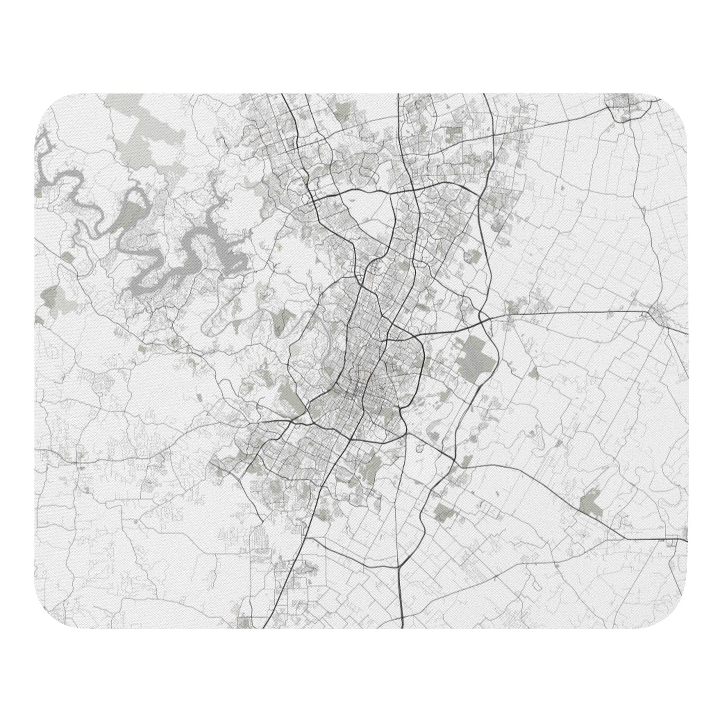Austin White Map Mouse Pad