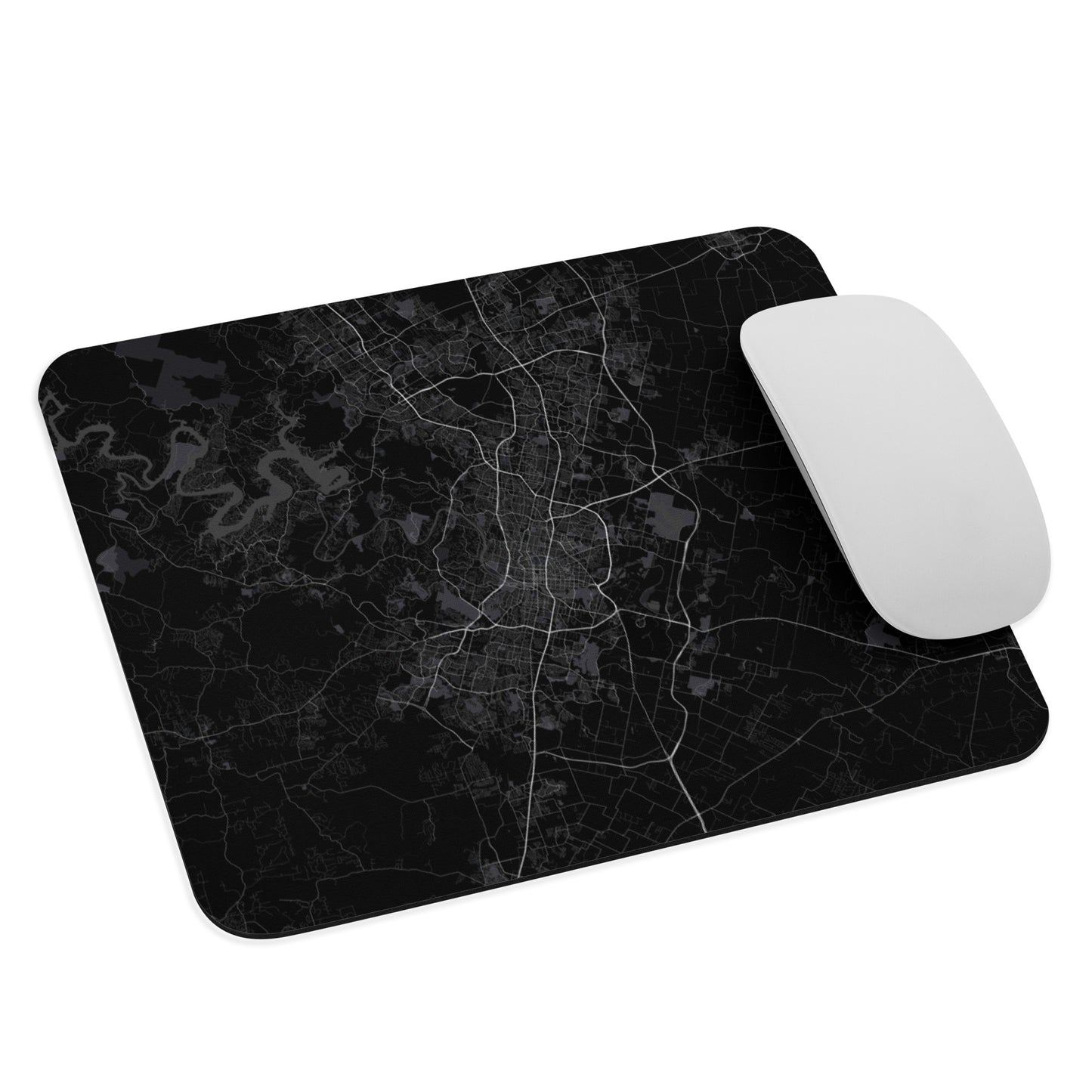 Austin Black Map Mouse Pad