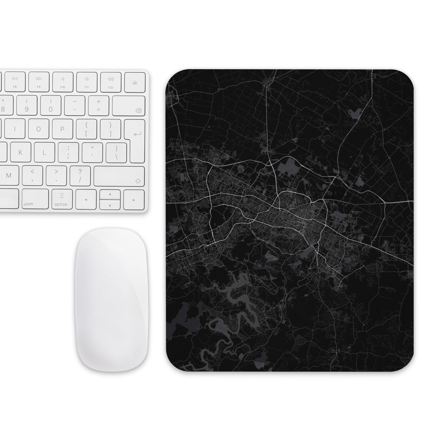 Austin Black Map Mouse Pad