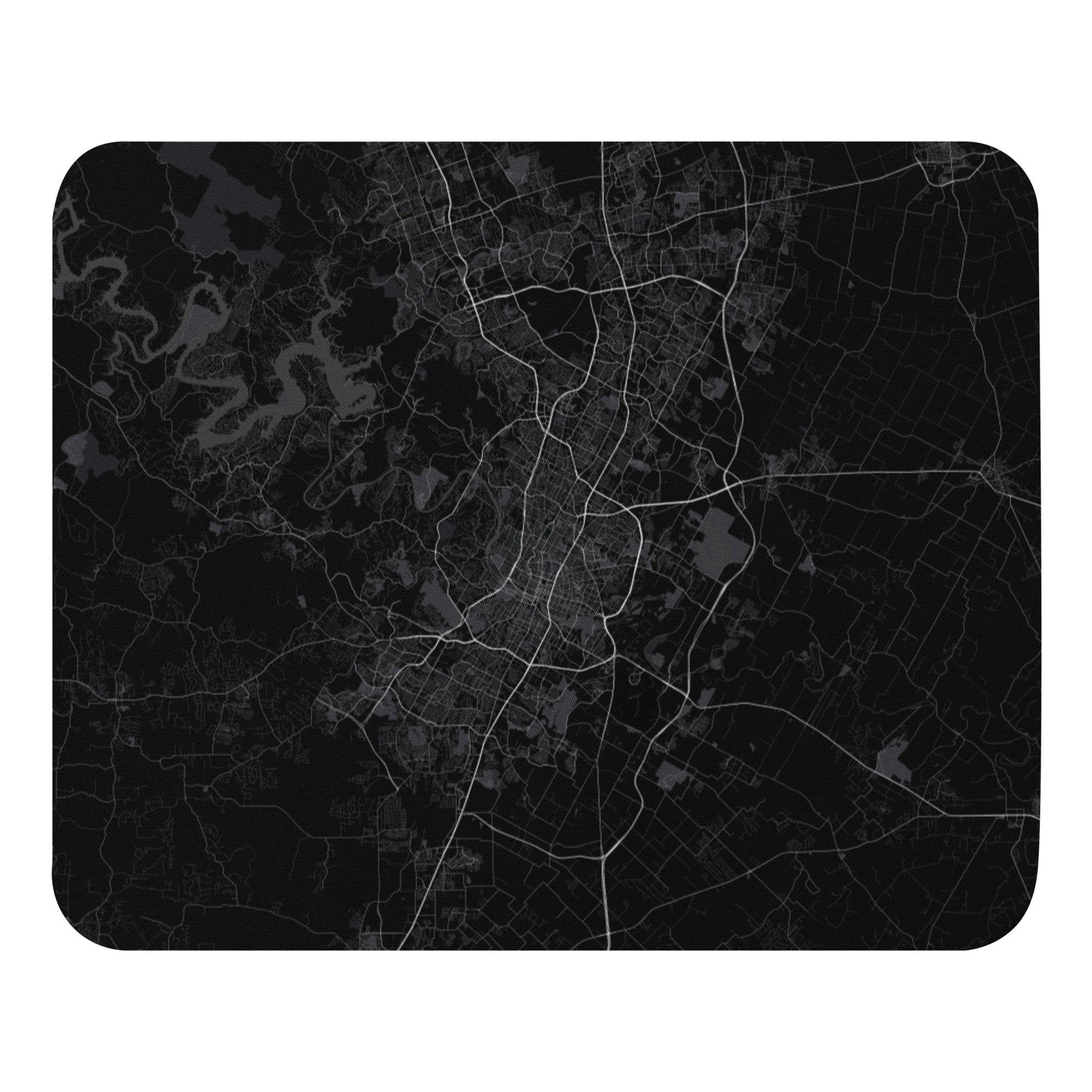 Austin Black Map Mouse Pad