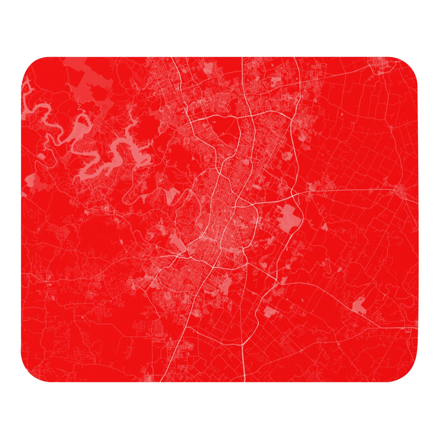 Austin Red and White Map Mouse Pad
