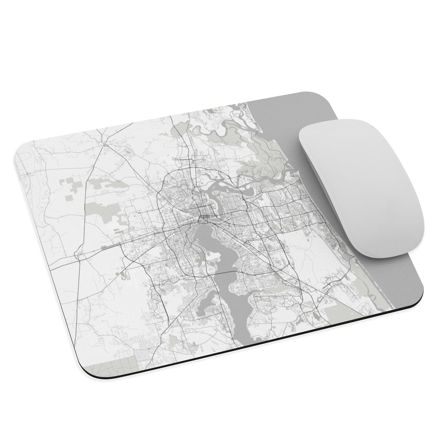 Jacksonville White Map Mouse Pad