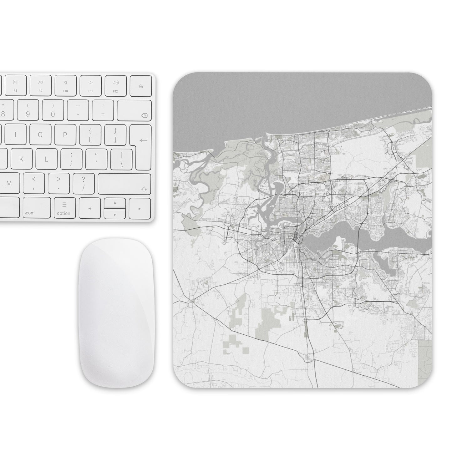 Jacksonville White Map Mouse Pad