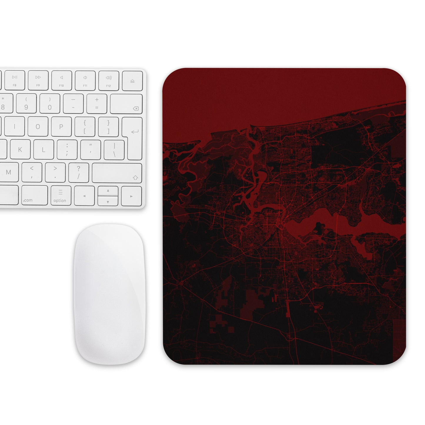 Jacksonville Black and Red Map Mouse Pad