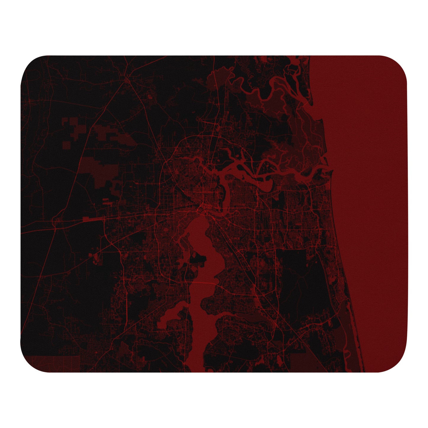 Jacksonville Black and Red Map Mouse Pad