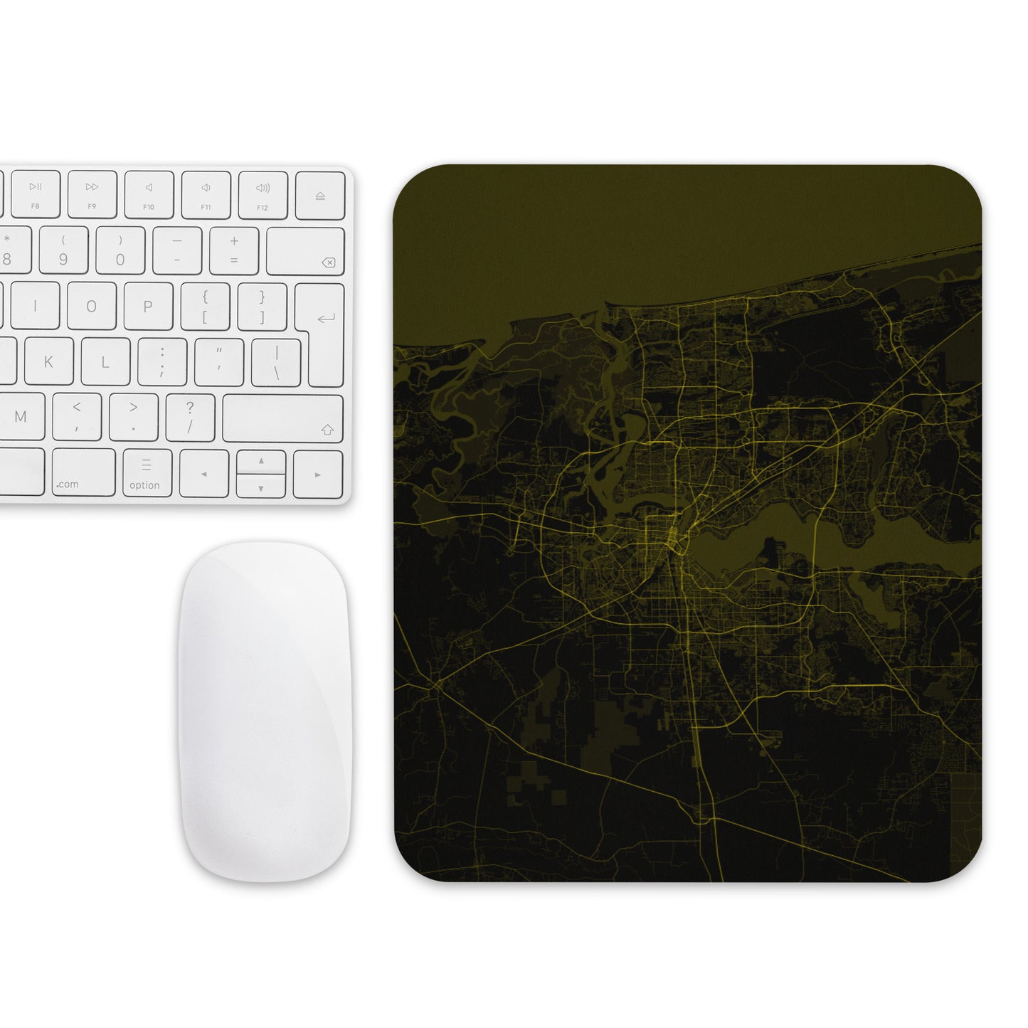 Jacksonville Black and Yellow Map Mouse Pad