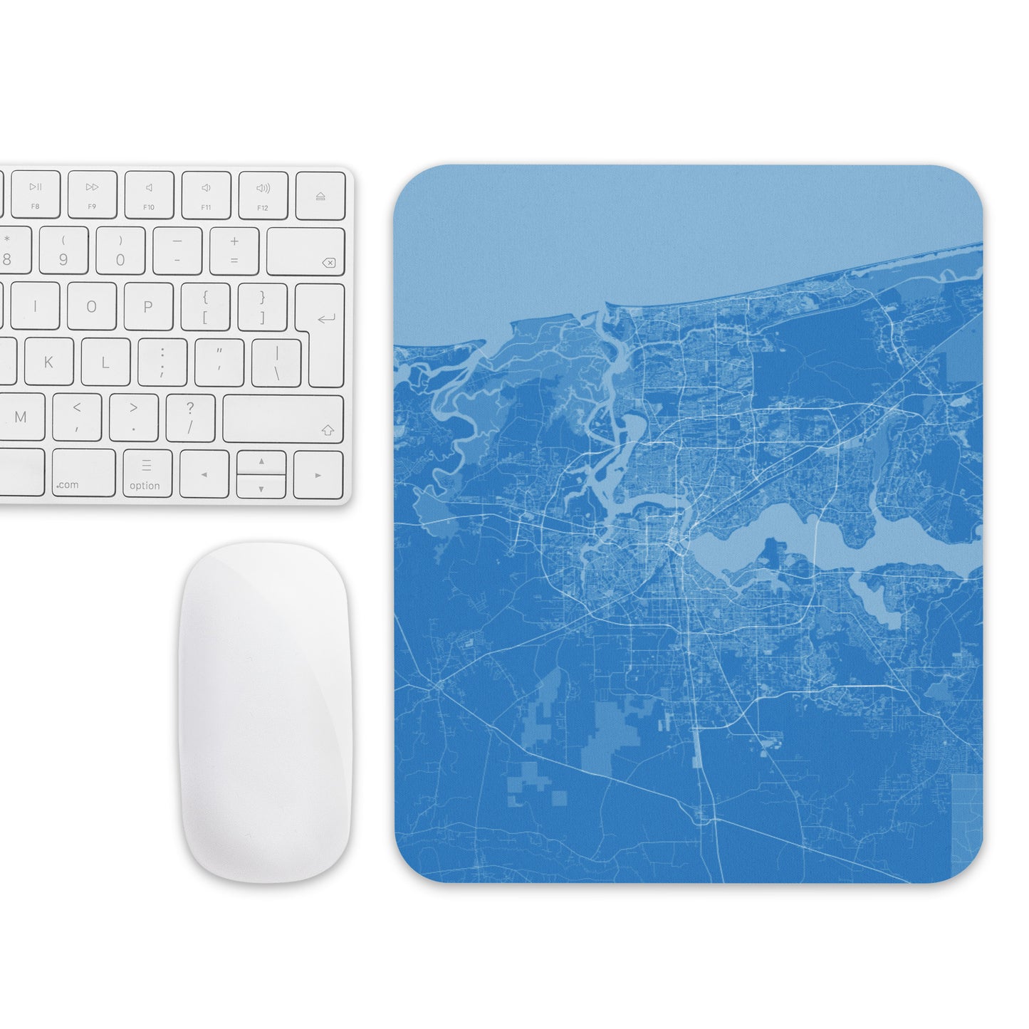 Jacksonville Blue and White Map Mouse Pad
