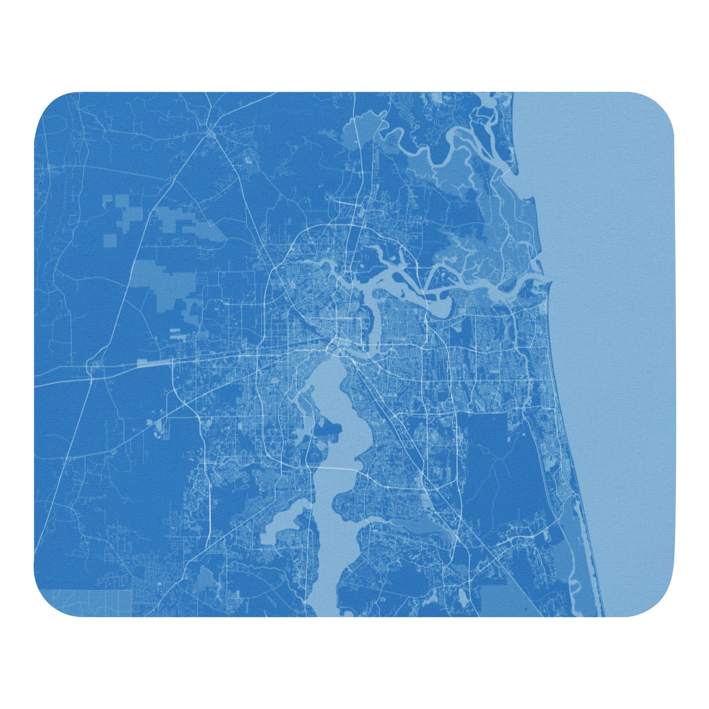 Jacksonville Blue and White Map Mouse Pad