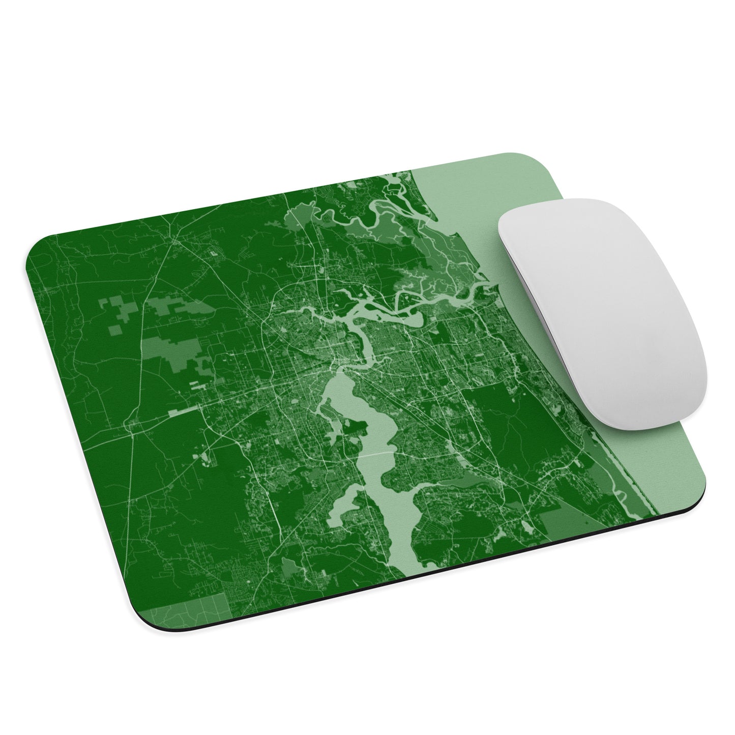 Jacksonville Green and White Map Mouse Pad