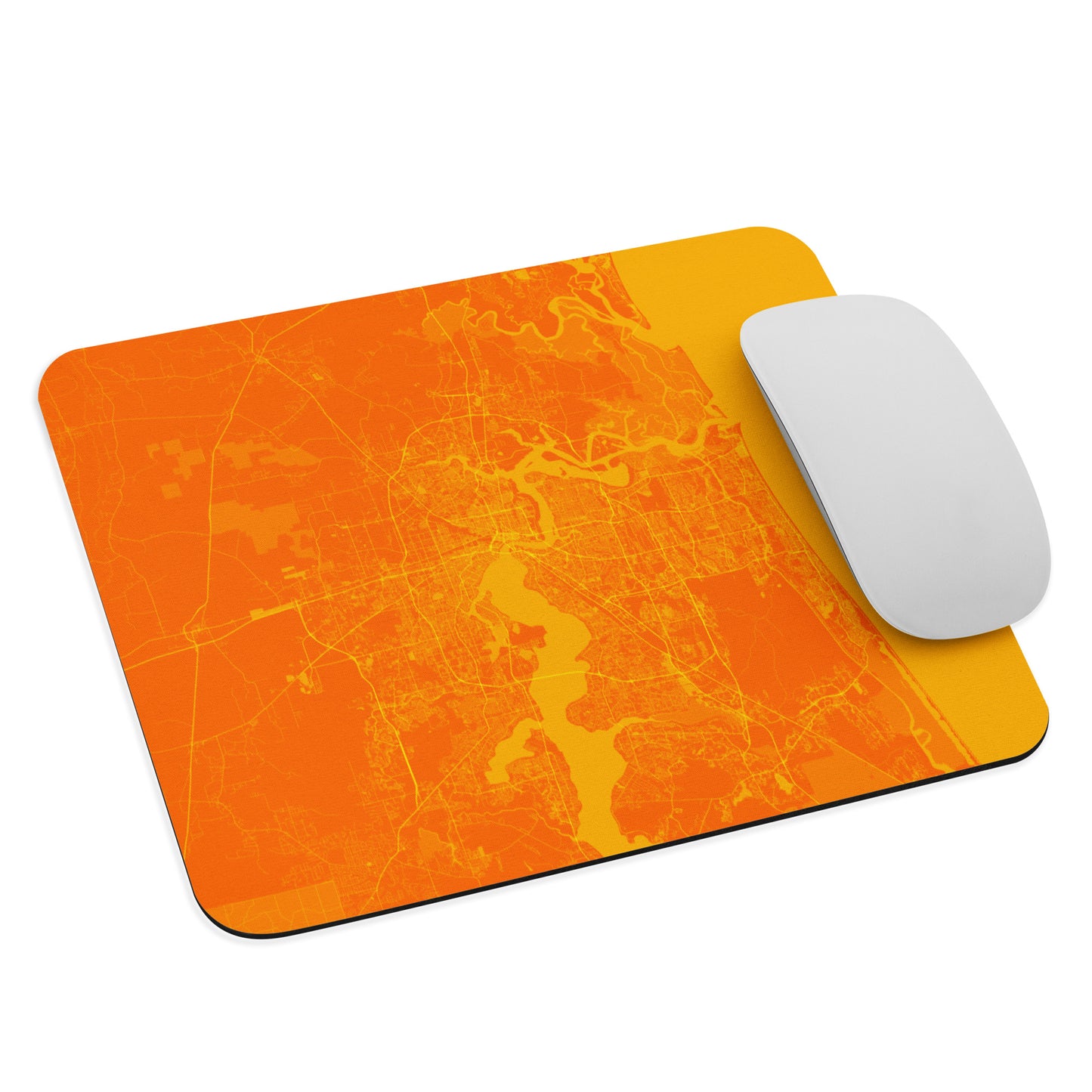 Jacksonville Orange and Yellow Map Mouse Pad