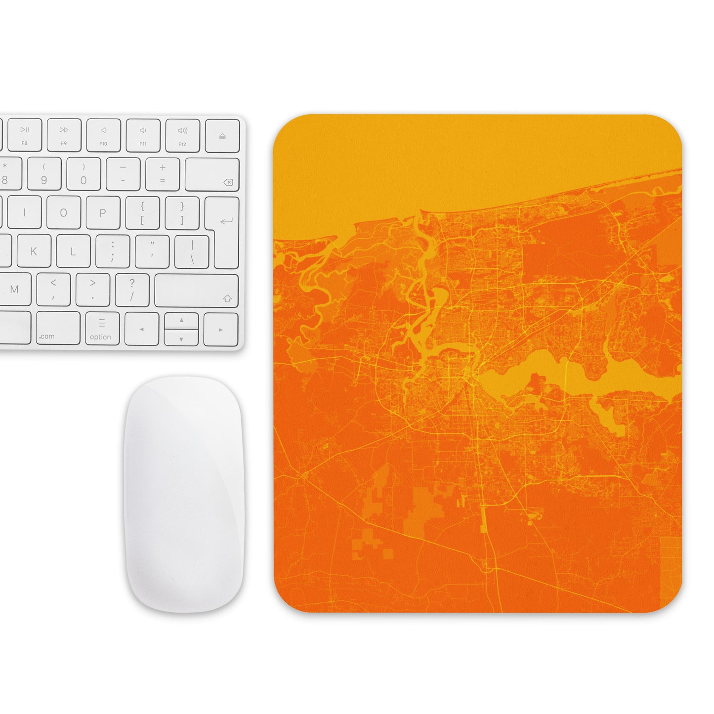 Jacksonville Orange and Yellow Map Mouse Pad