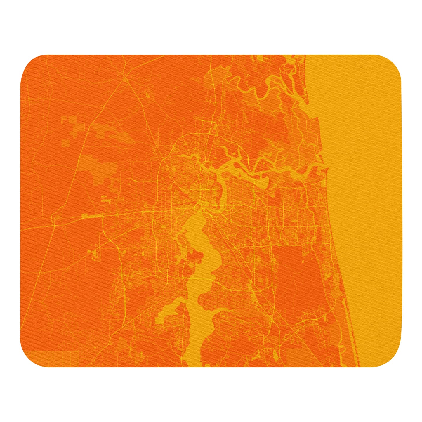 Jacksonville Orange and Yellow Map Mouse Pad
