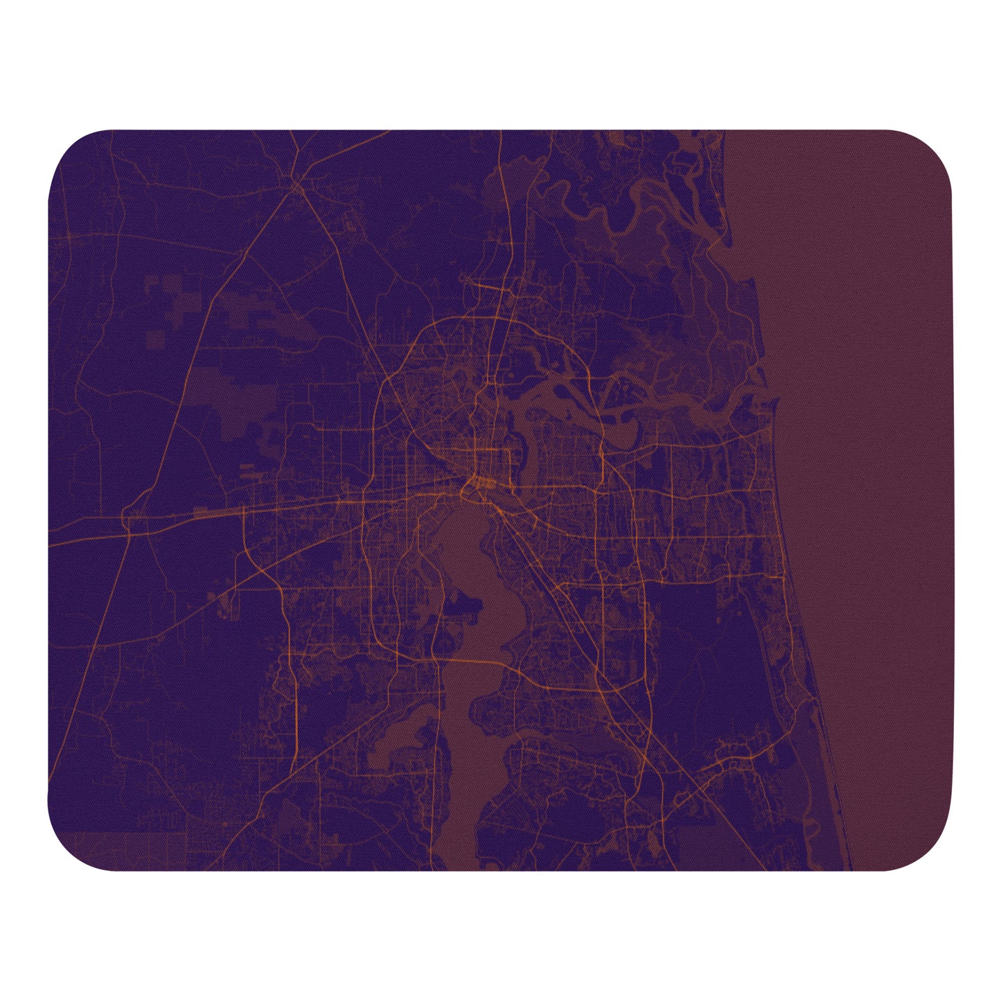 Jacksonville Purple and Orange Map Mouse Pad