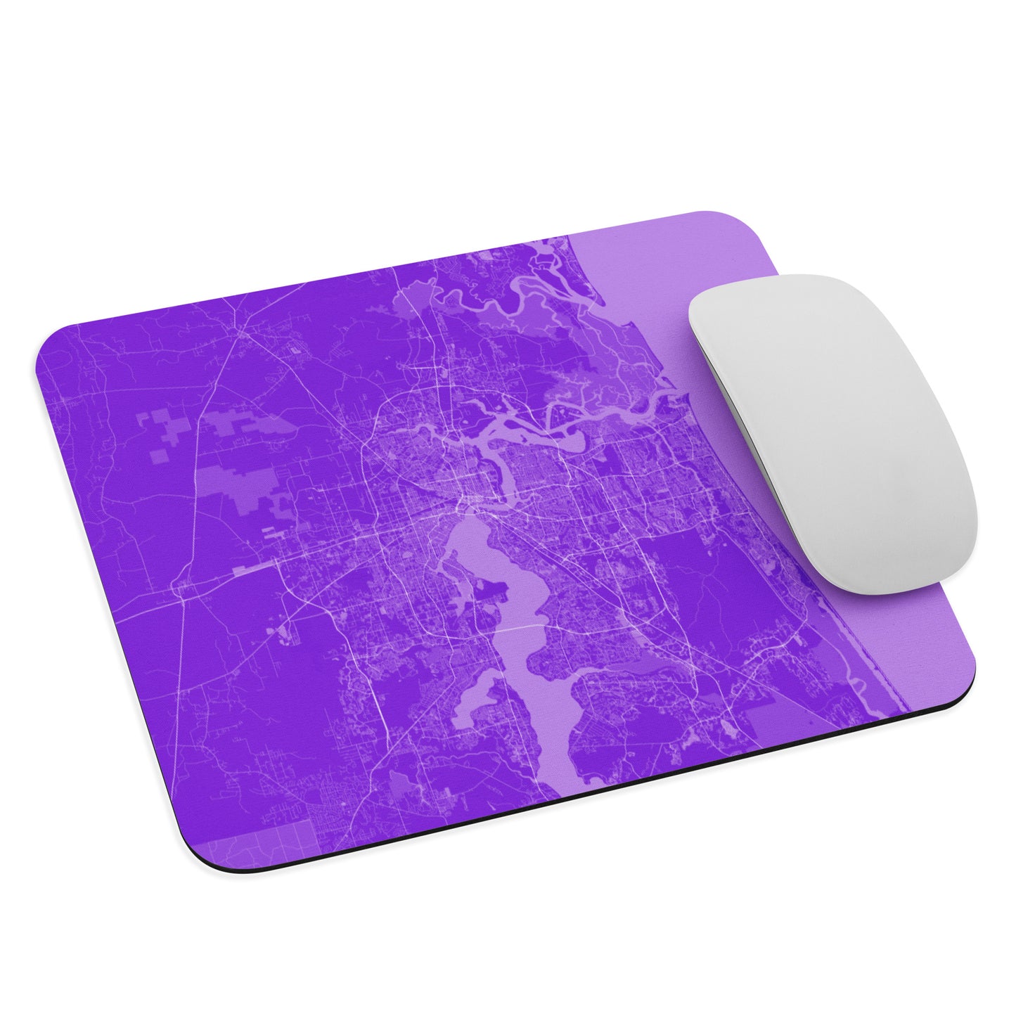 Jacksonville Purple and White Map Mouse Pad