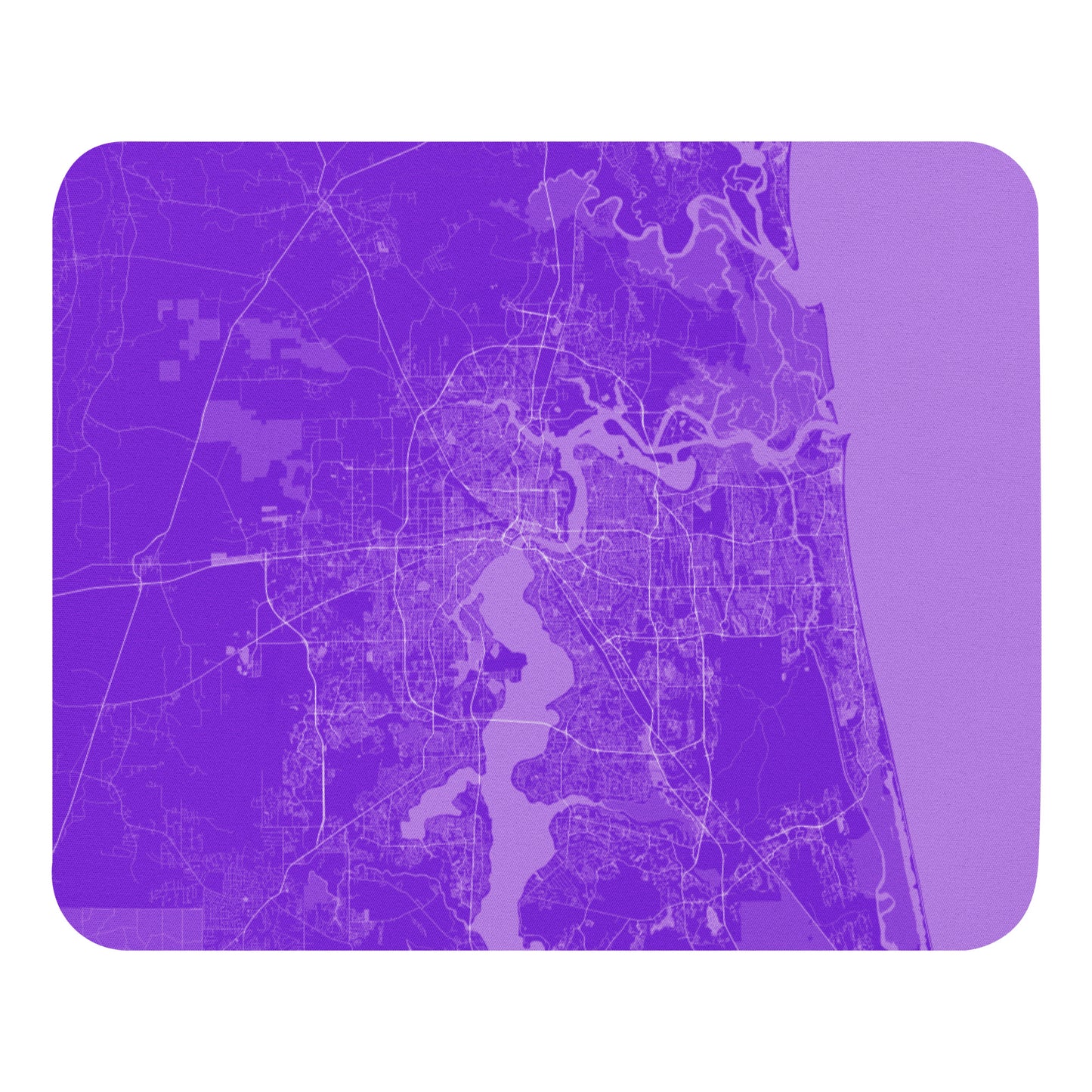 Jacksonville Purple and White Map Mouse Pad