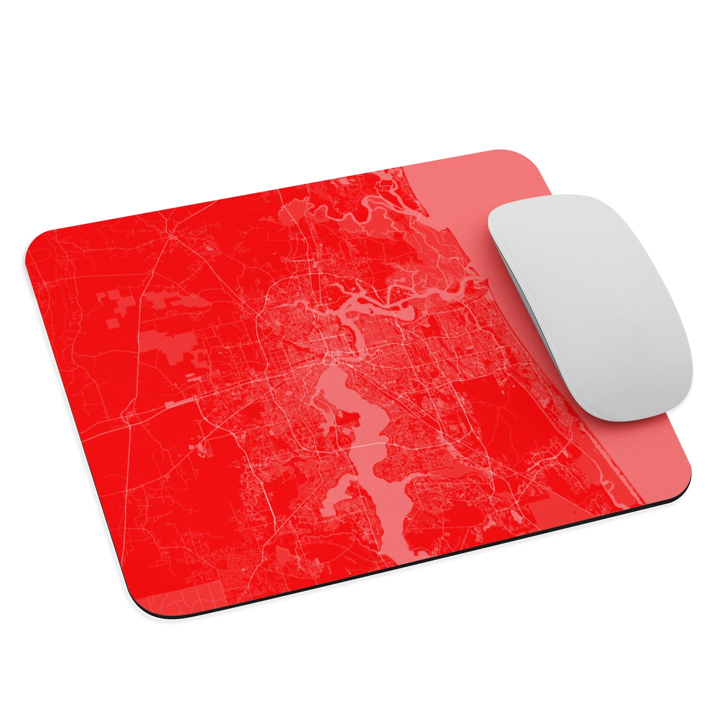Jacksonville Red and White Map Mouse Pad