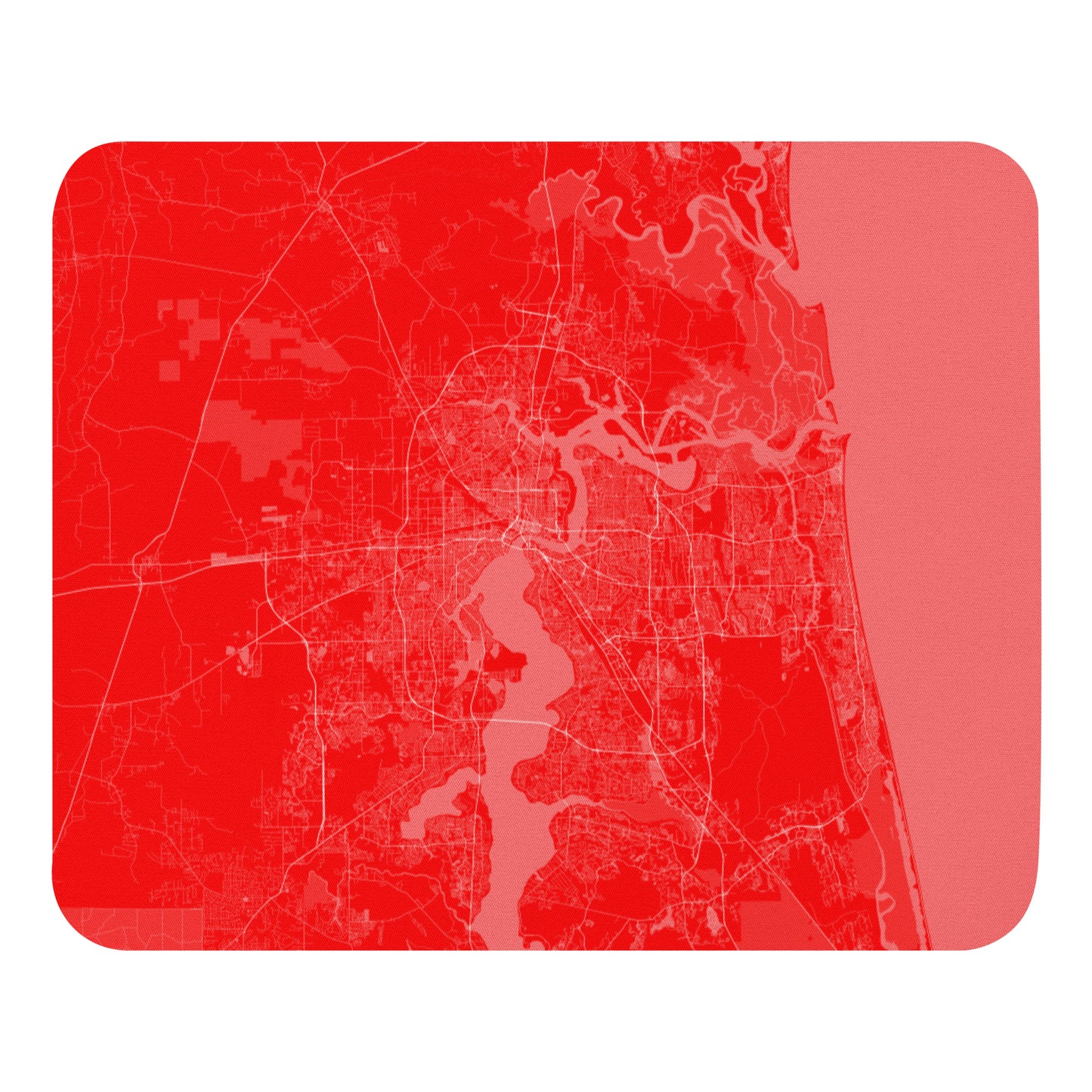 Jacksonville Red and White Map Mouse Pad
