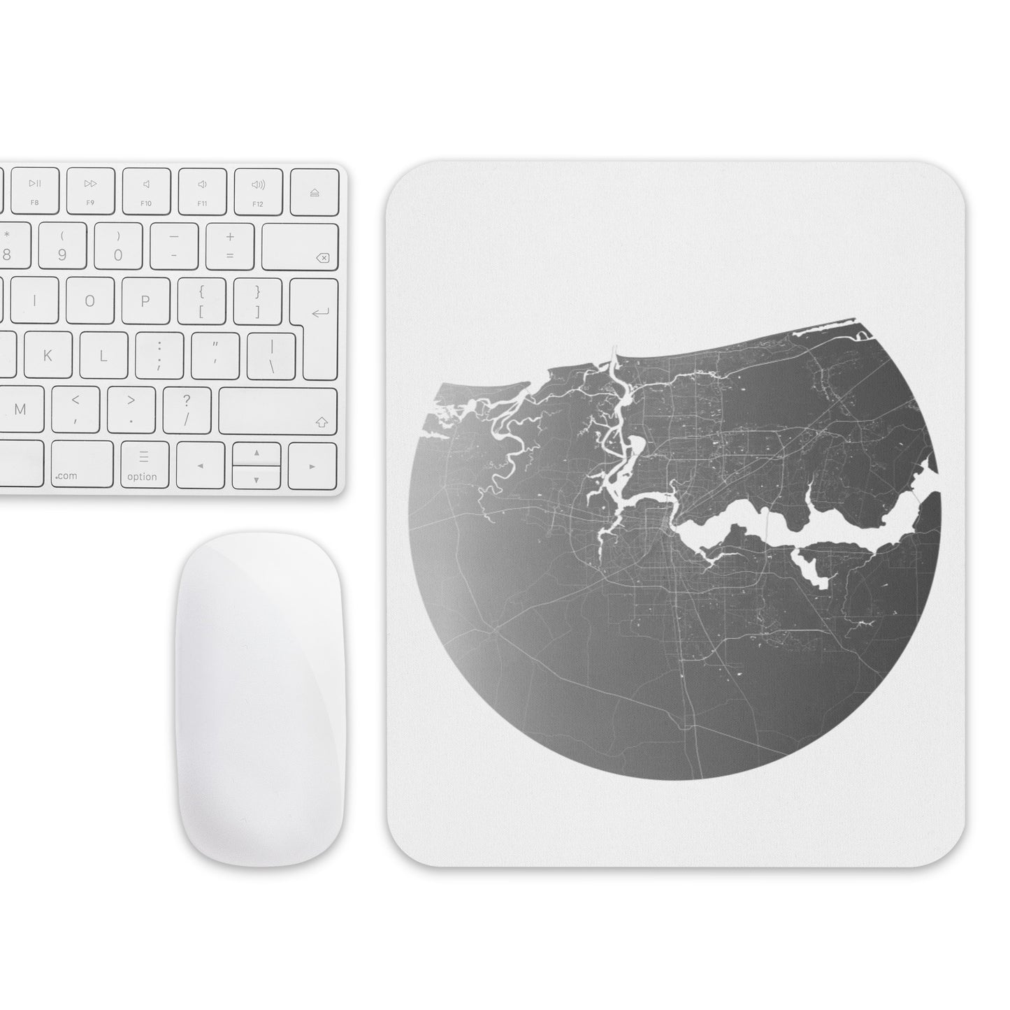 Jacksonville Silver on White Map Mouse Pad