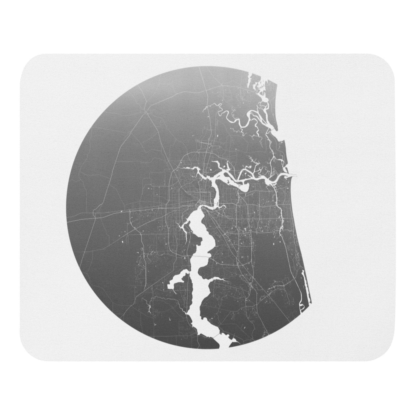 Jacksonville Silver on White Map Mouse Pad